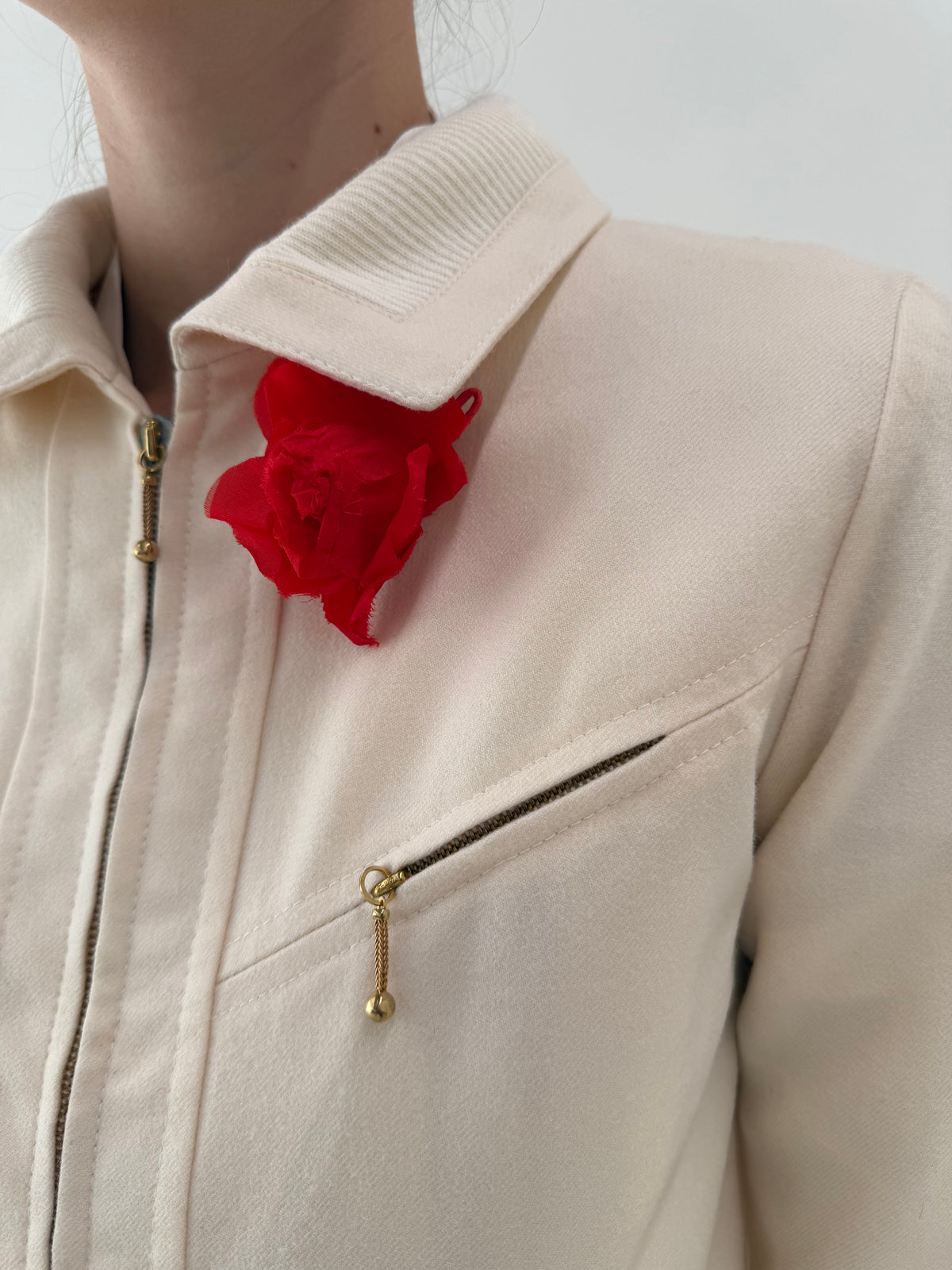 Deux piece vintage excepțional în stil Chloe vintage din lana extrafina