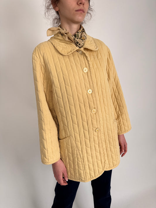 Geacă matlasata petite subțire butter Yellow în croi clasic