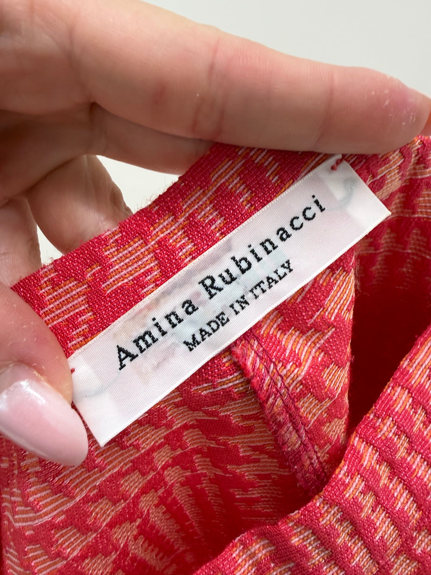 Pantaloni petite de designer italian pied de coq din jacquard cu talie ultra înaltă