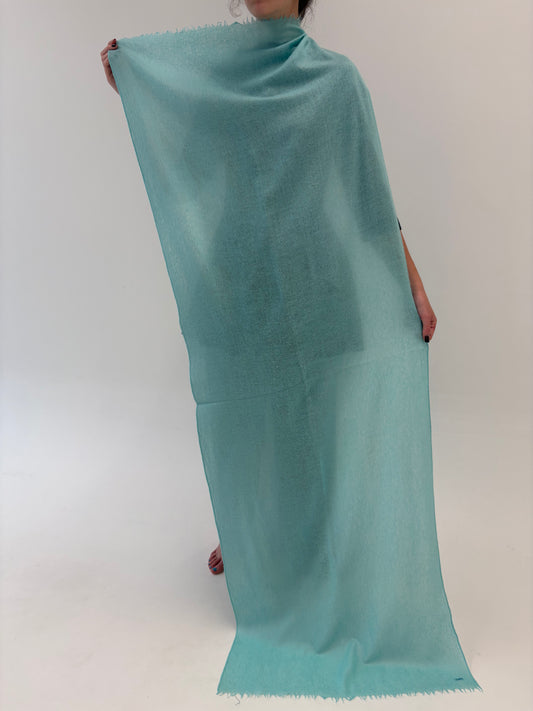 Shawl baby blue din cașmir excepțional