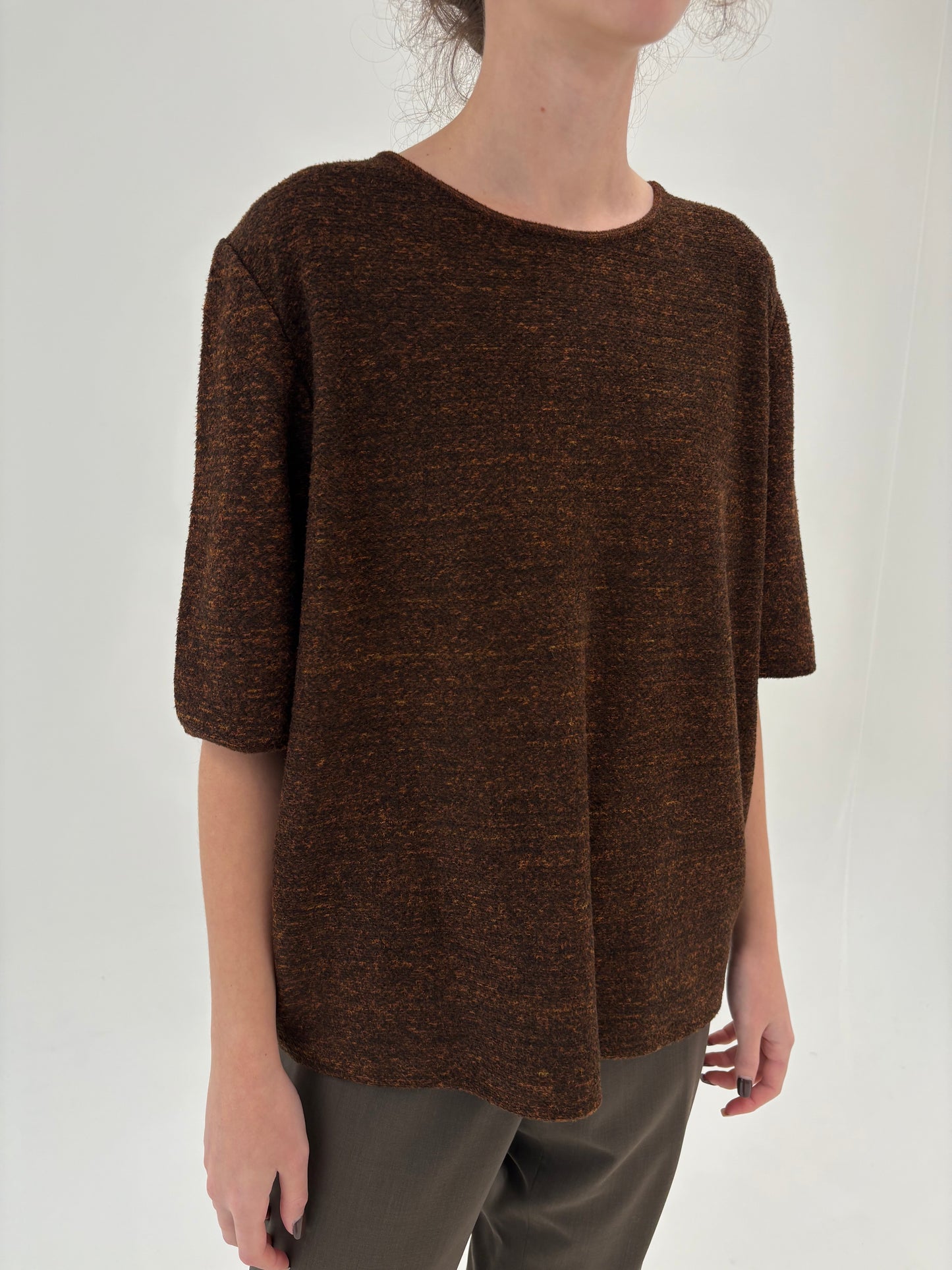 Top italian chocolate brown din lana extrafina de gramaj mare