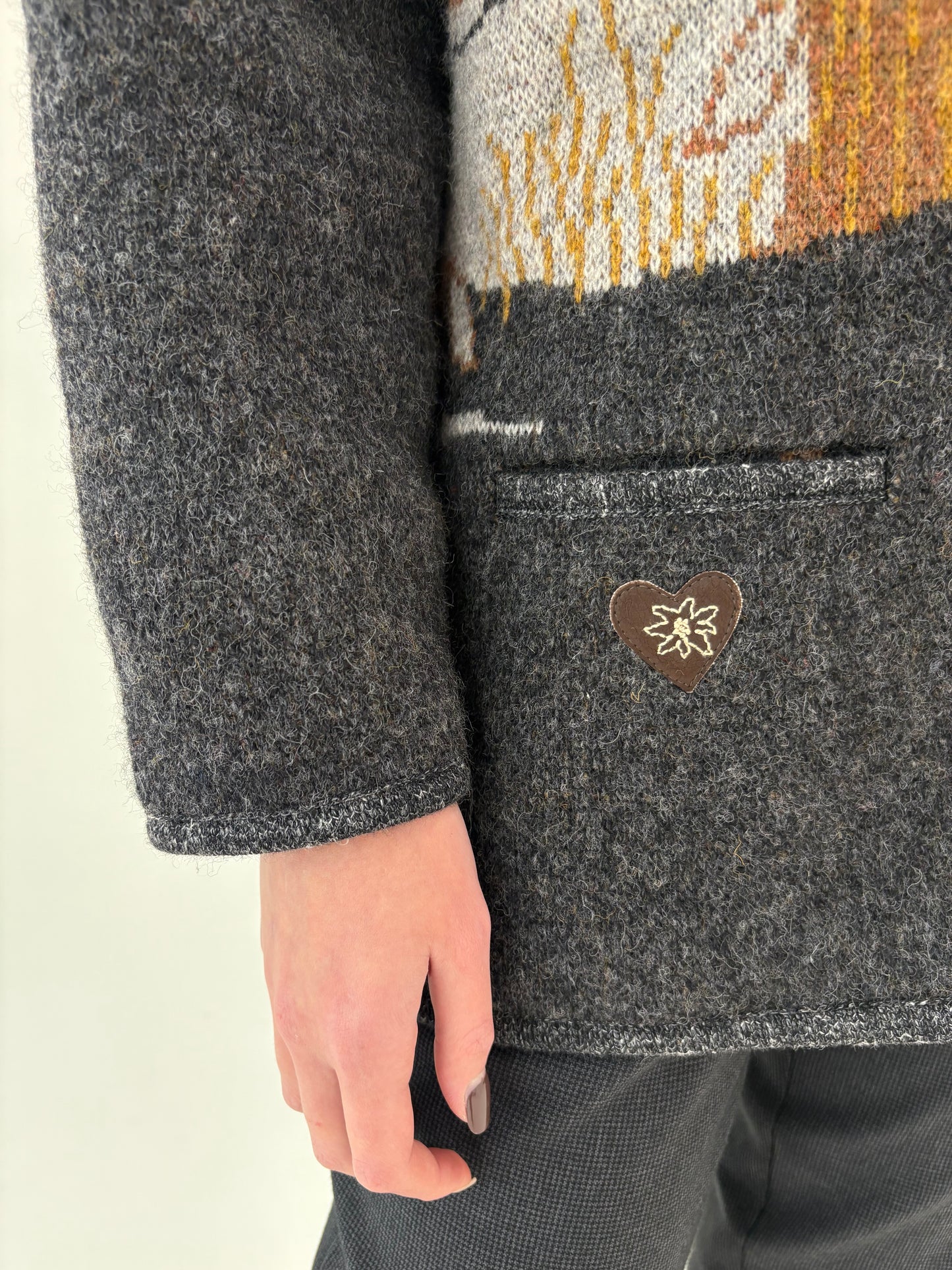 Jacheta vintage din boiled wool gros cu lucrătură superbă