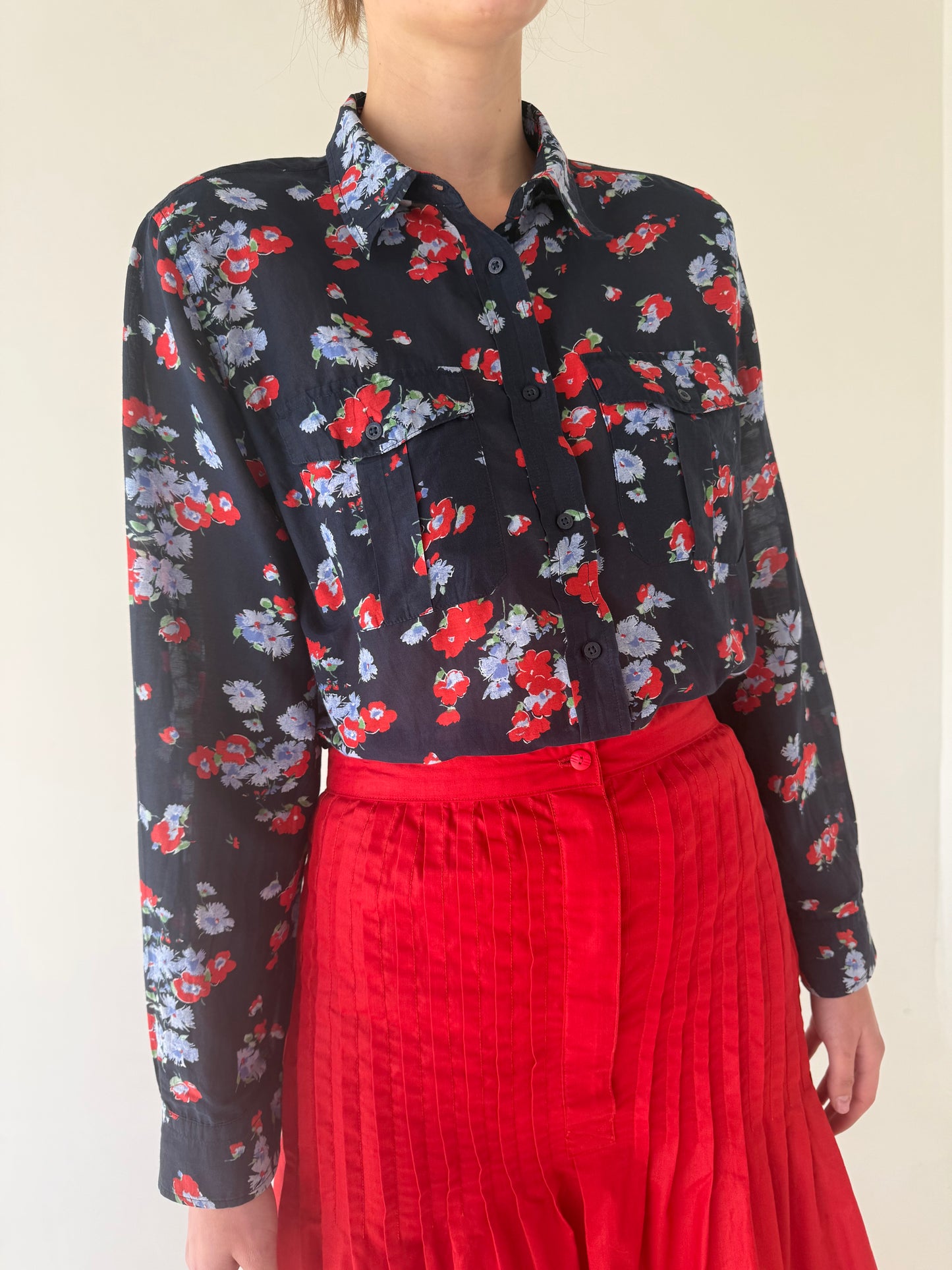 Cămașa Ralph Lauren din bumbac și mătase naturală