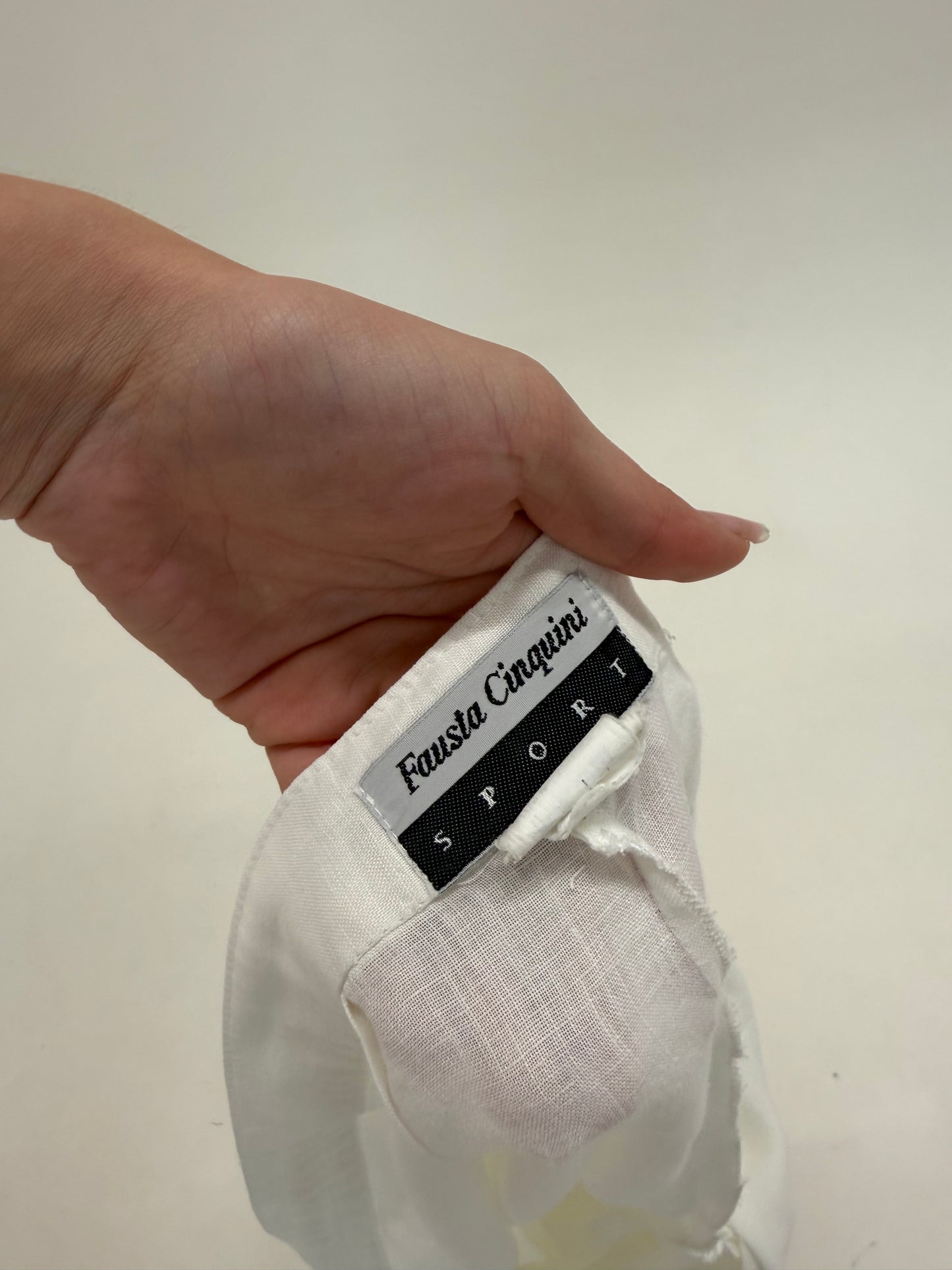 Pantaloni tall din in premium în croi drept cu talie ușor reglabilă ultra înaltă