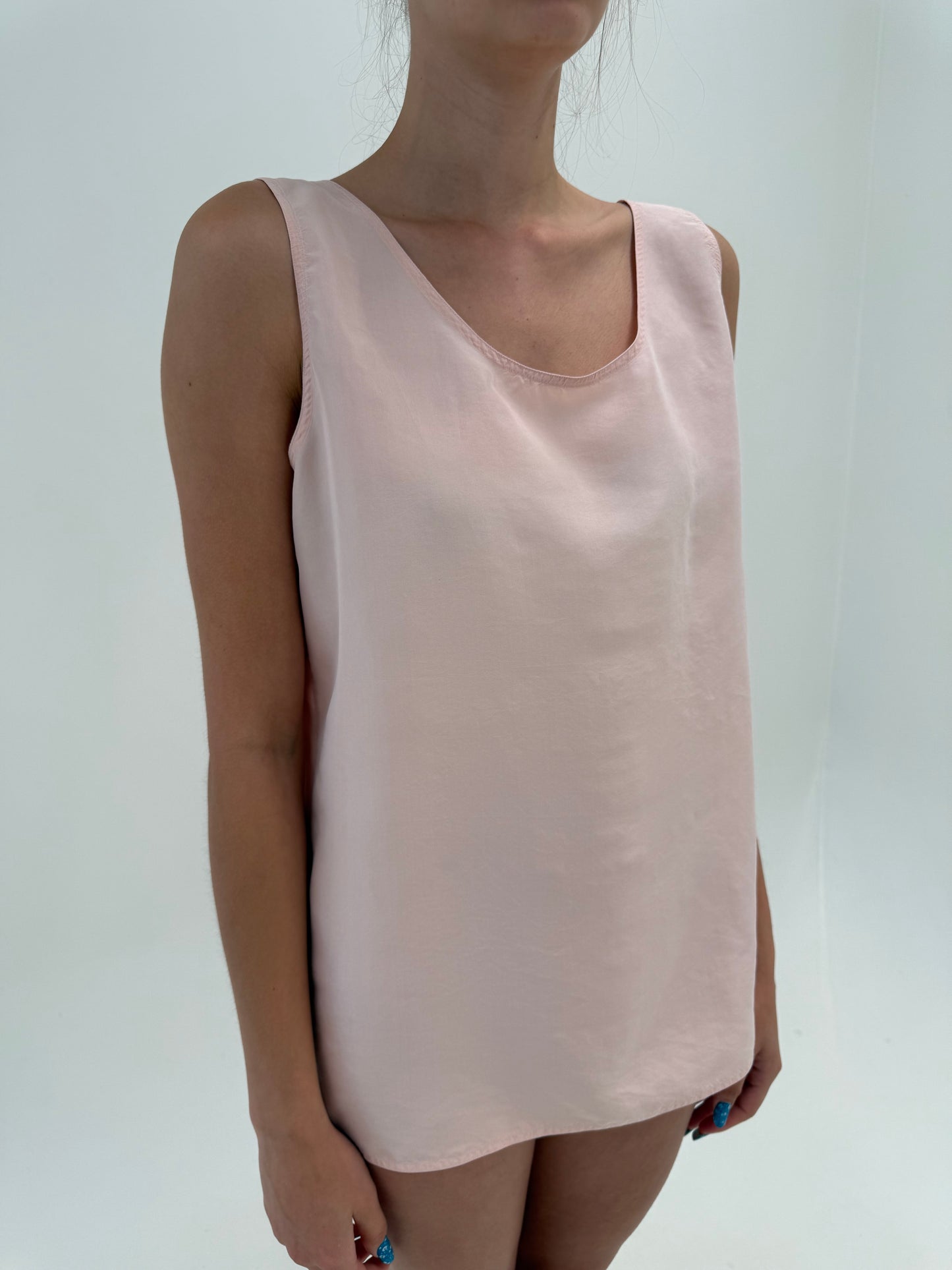 Top dusty pink din mătase naturală