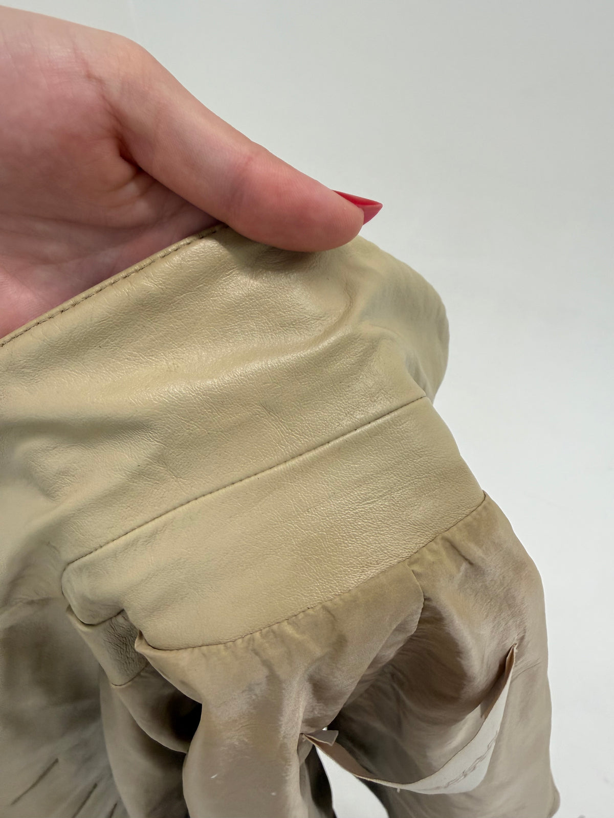 Sacou Ermano Scervino ultra luxury soft padded camel cu inserții din piele naturală