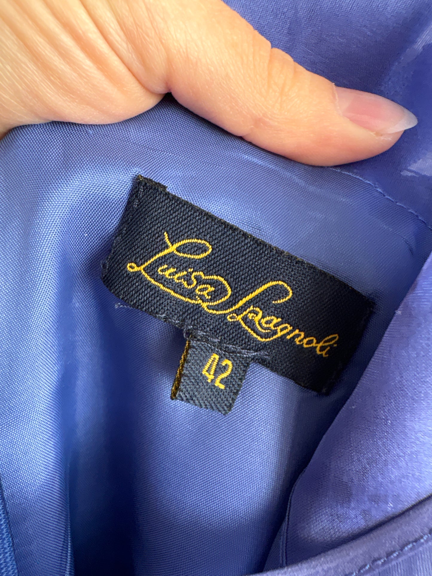 Rochie luxury Luisa Spagnoli pe bază de organza de mătase naturală cu dantelă macrame