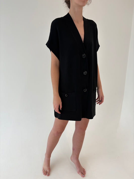 Rochie neagră / Vestă lungă de brand luxury Plus size Elena Miro
