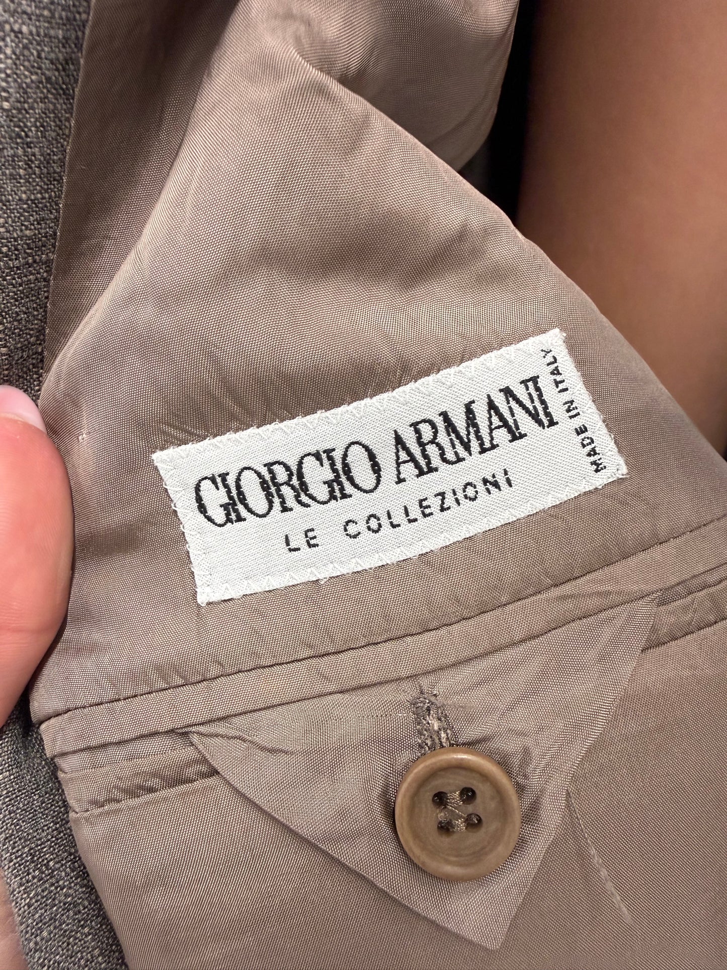 Sacou vintage Armani din in excepțional în croi actual warm gray
