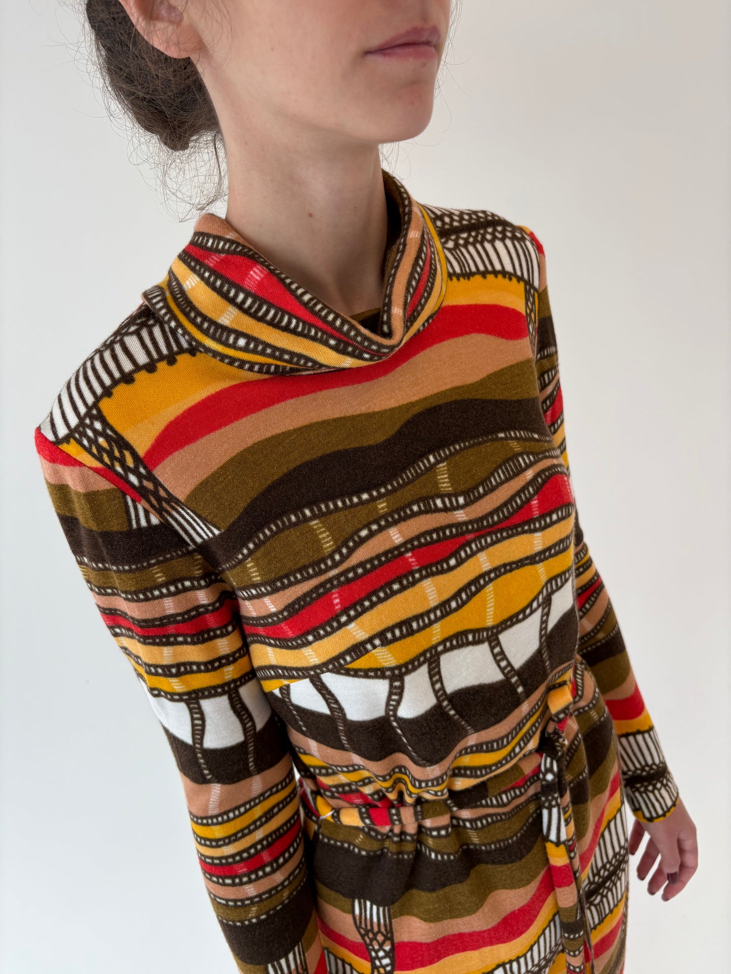 Rochie Old vintage de colecție-început de ani 70 cu talie reglabilă
