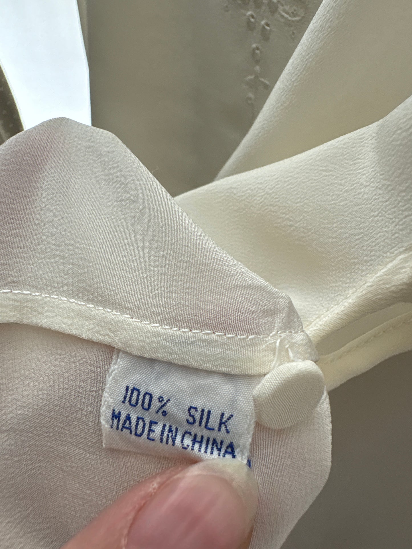 Top bijuterie din mătase naturală butter white cu broderie manuală