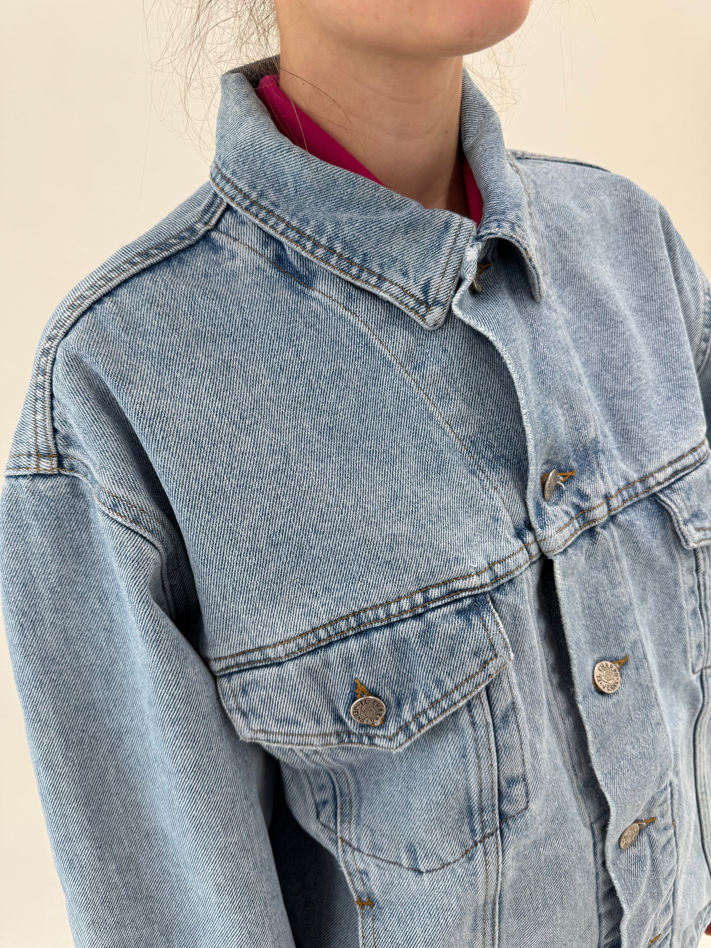 Geacă vintage italiana din jeans tall light wash