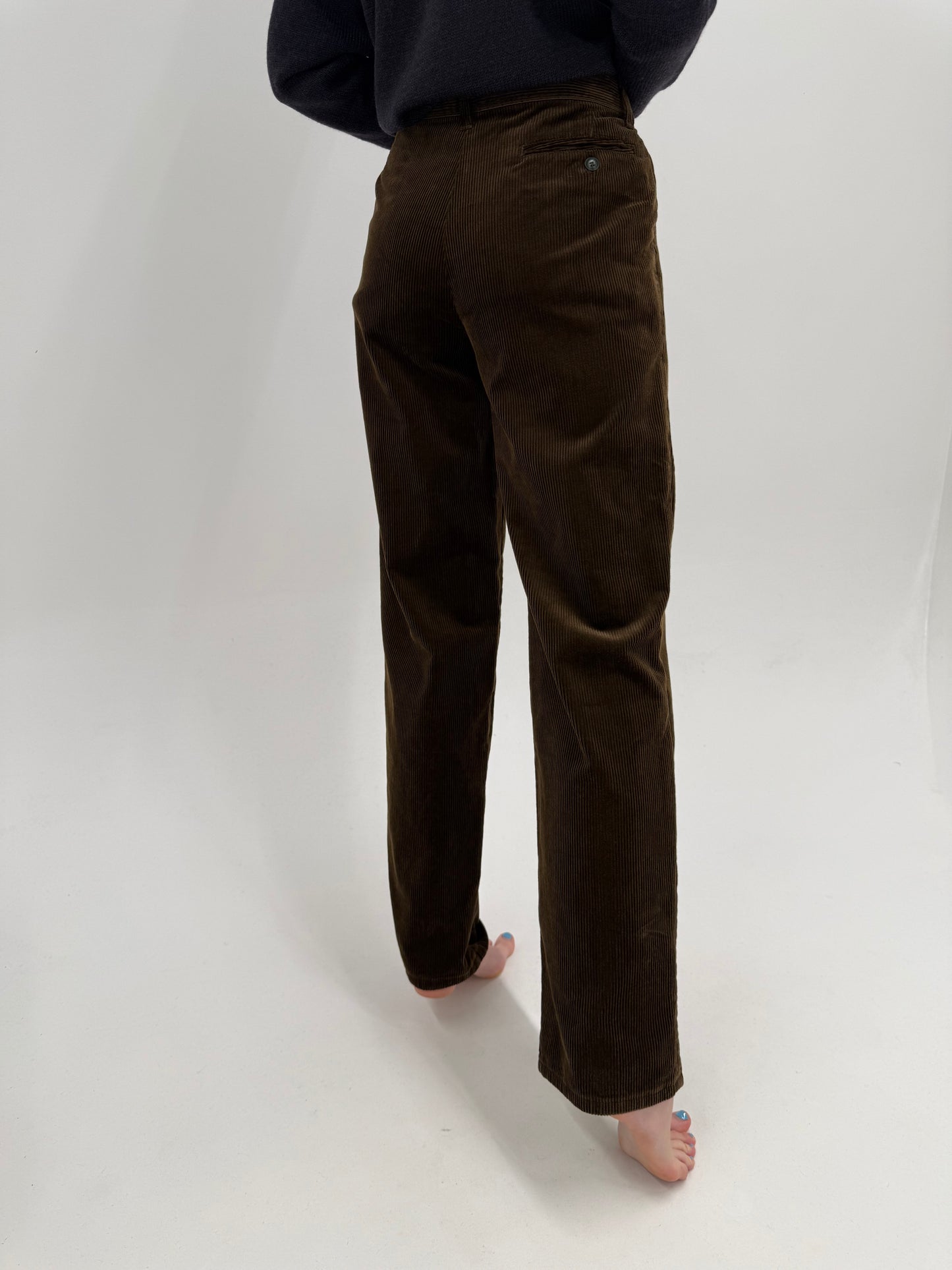 Corduroys tall chocolate brown vinatge cu pense