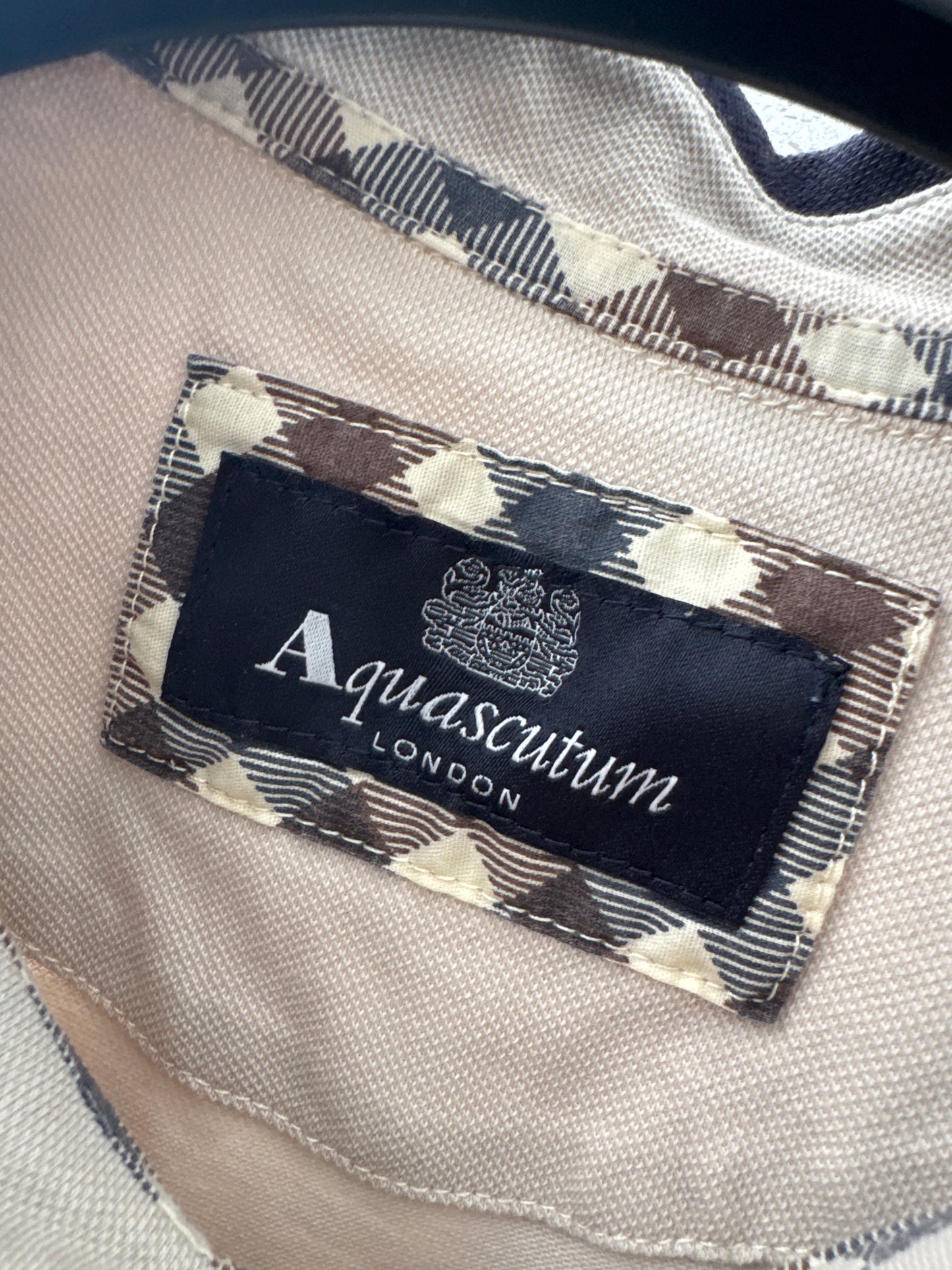 Top polo de brand luxury Aquascutum colorblock off white cu Navy