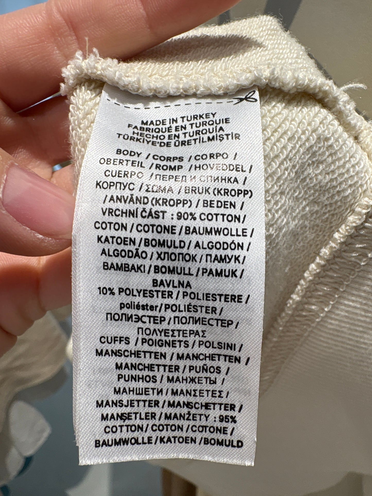 Bluză sport Ralph Lauren off white din material excepțional în croi oversized