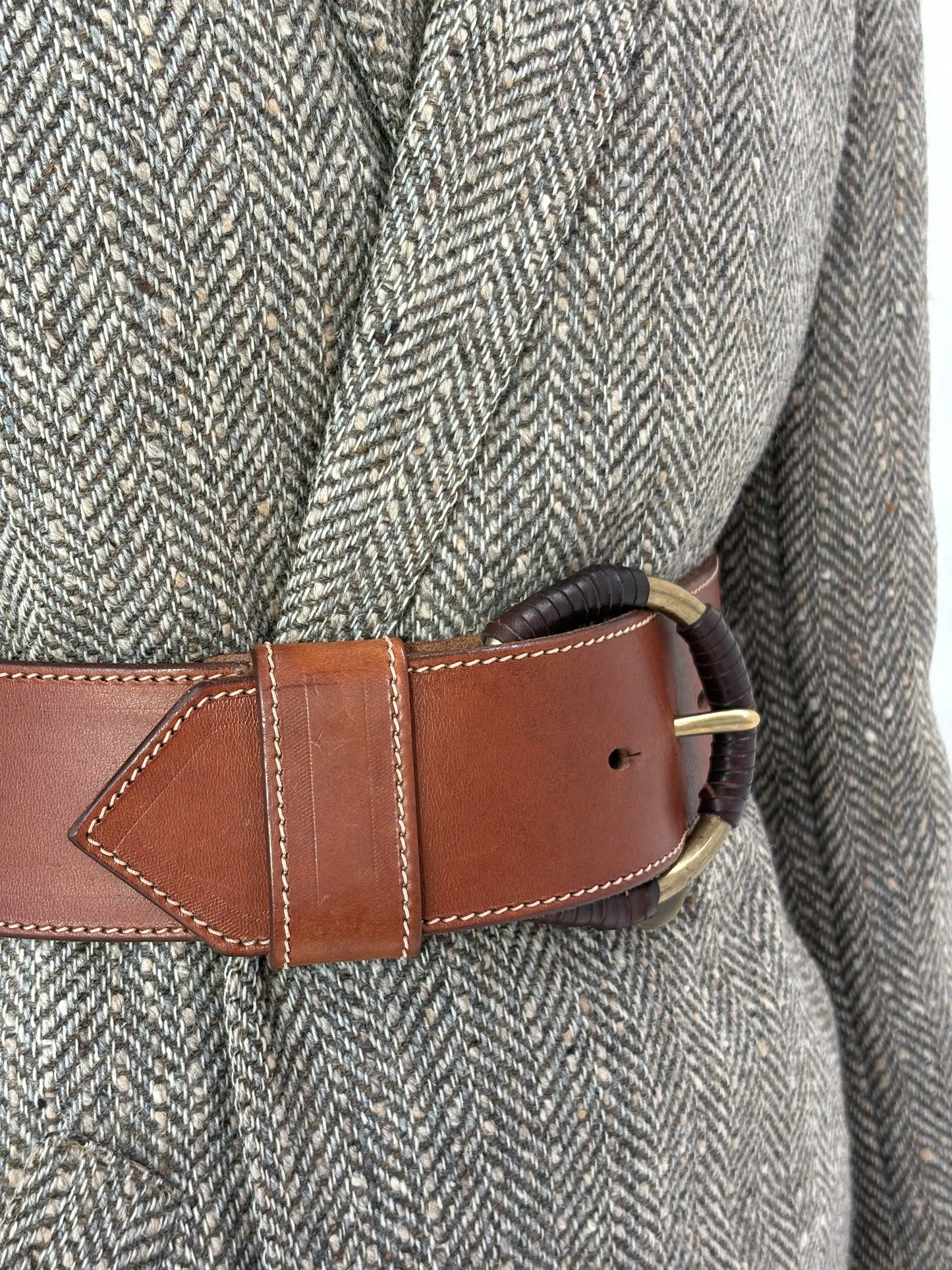 Centura masivă din piele naturală groasă caramel brown