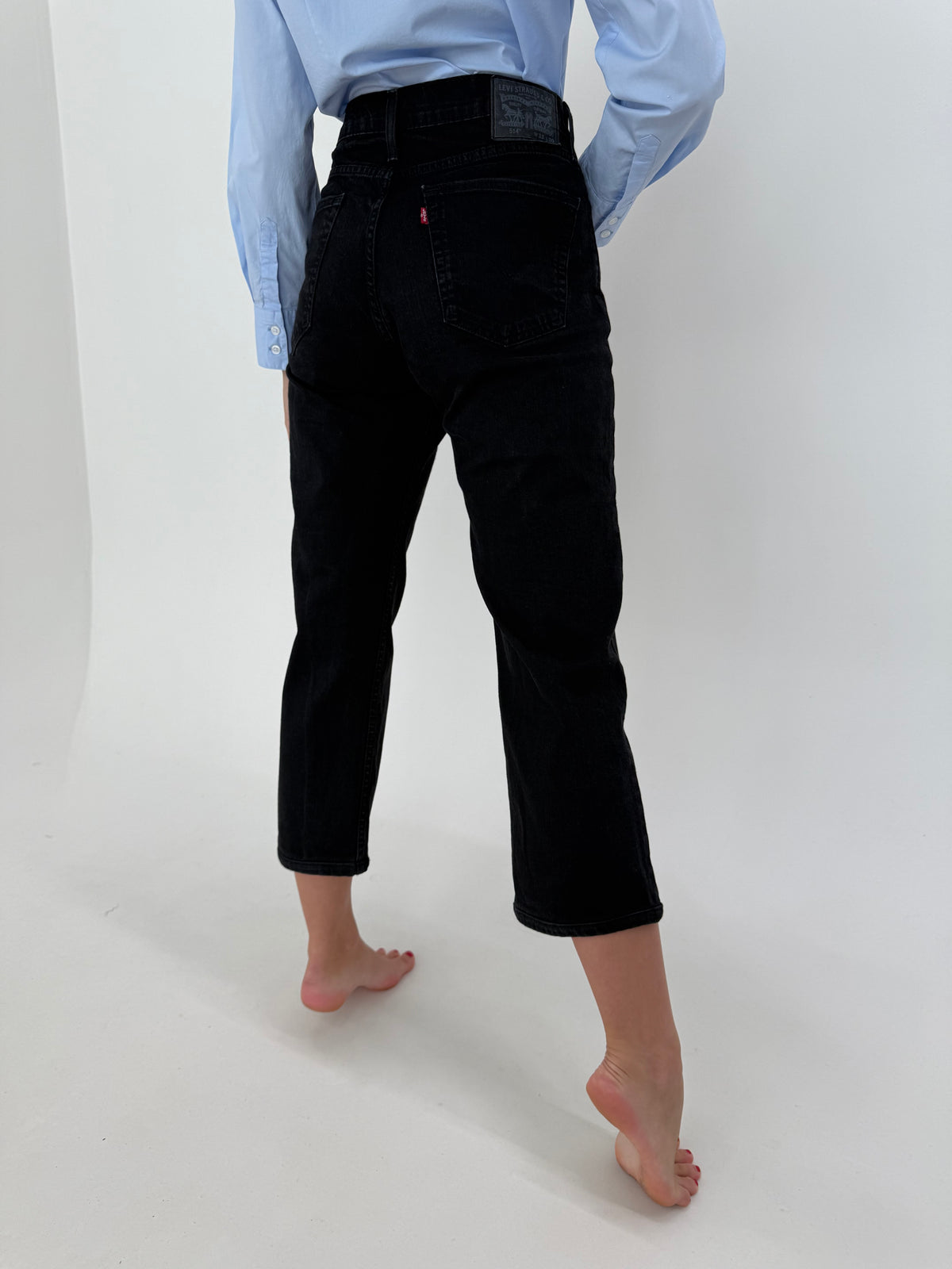 Jeans Levi’s petite negri din bumbac gros ultra confort