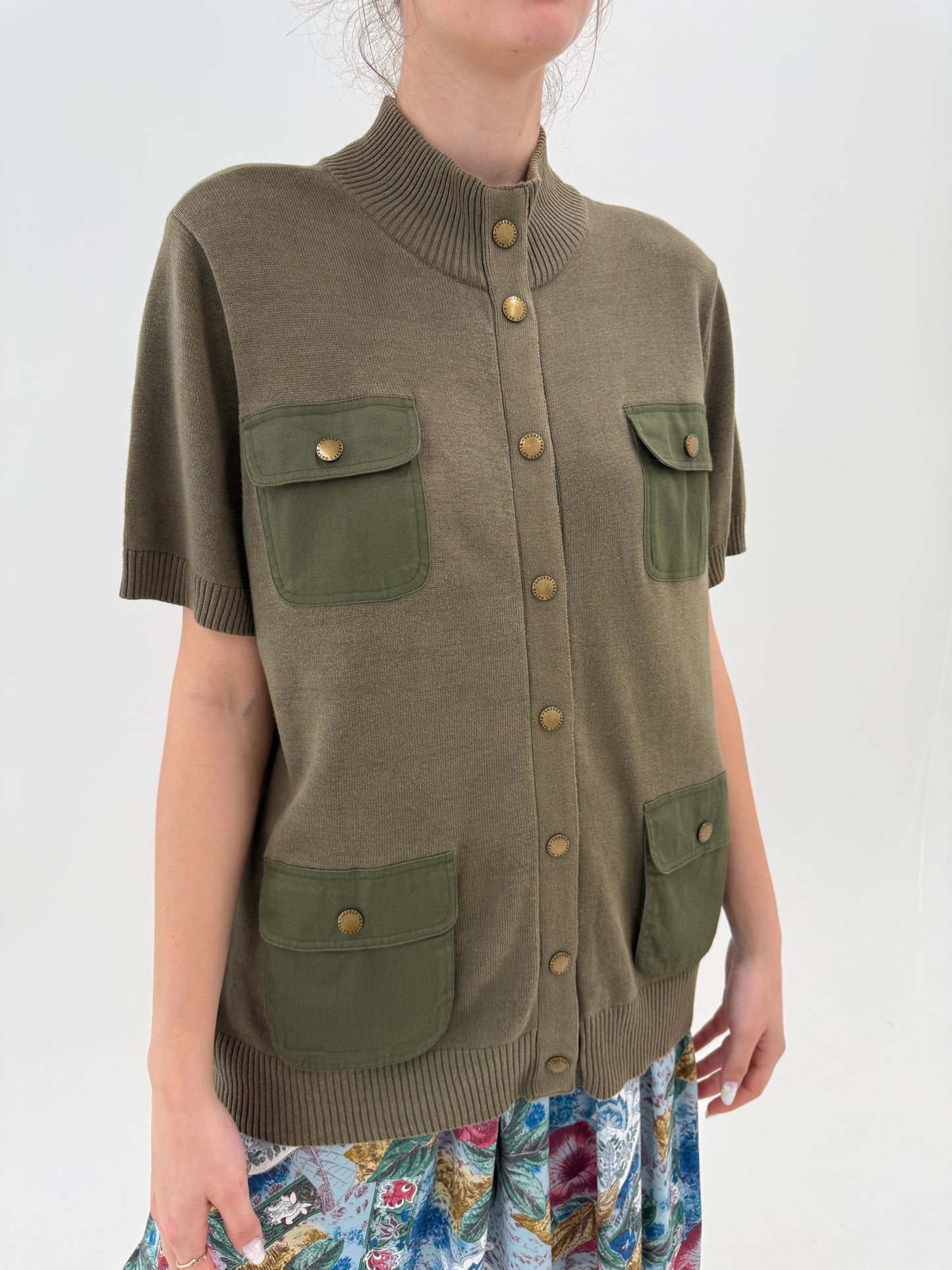 Top kaki Ralph Lauren cu influențe soft army din bumbac