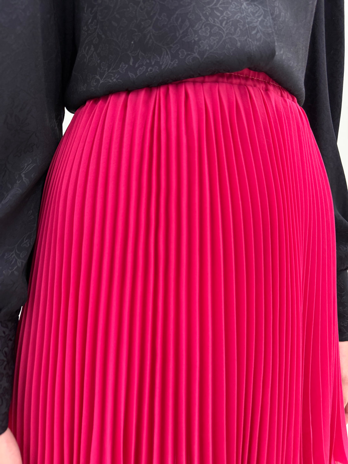Fustă Luisa Spagnoli electric pink plisată ultra amplă cu talie înaltă elastică