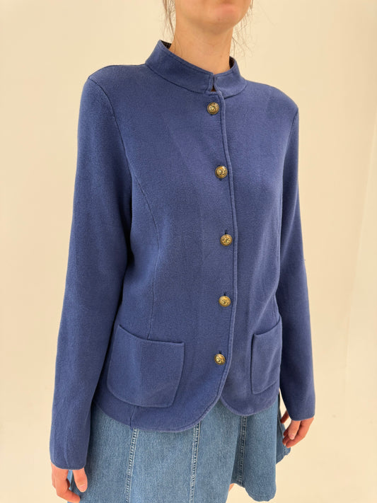 Jacheta Ralph Lauren de vară Jeans blue din tricot de bumbac premium