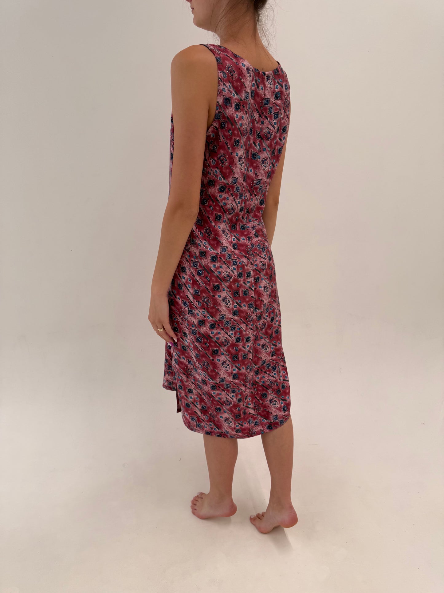 Rochie din mătase naturală în culori superbe powder Pink cu burgundy