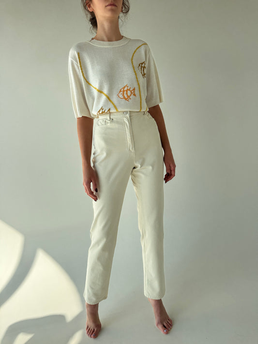 Jeans vintage ultra confort modelatori tall butter white