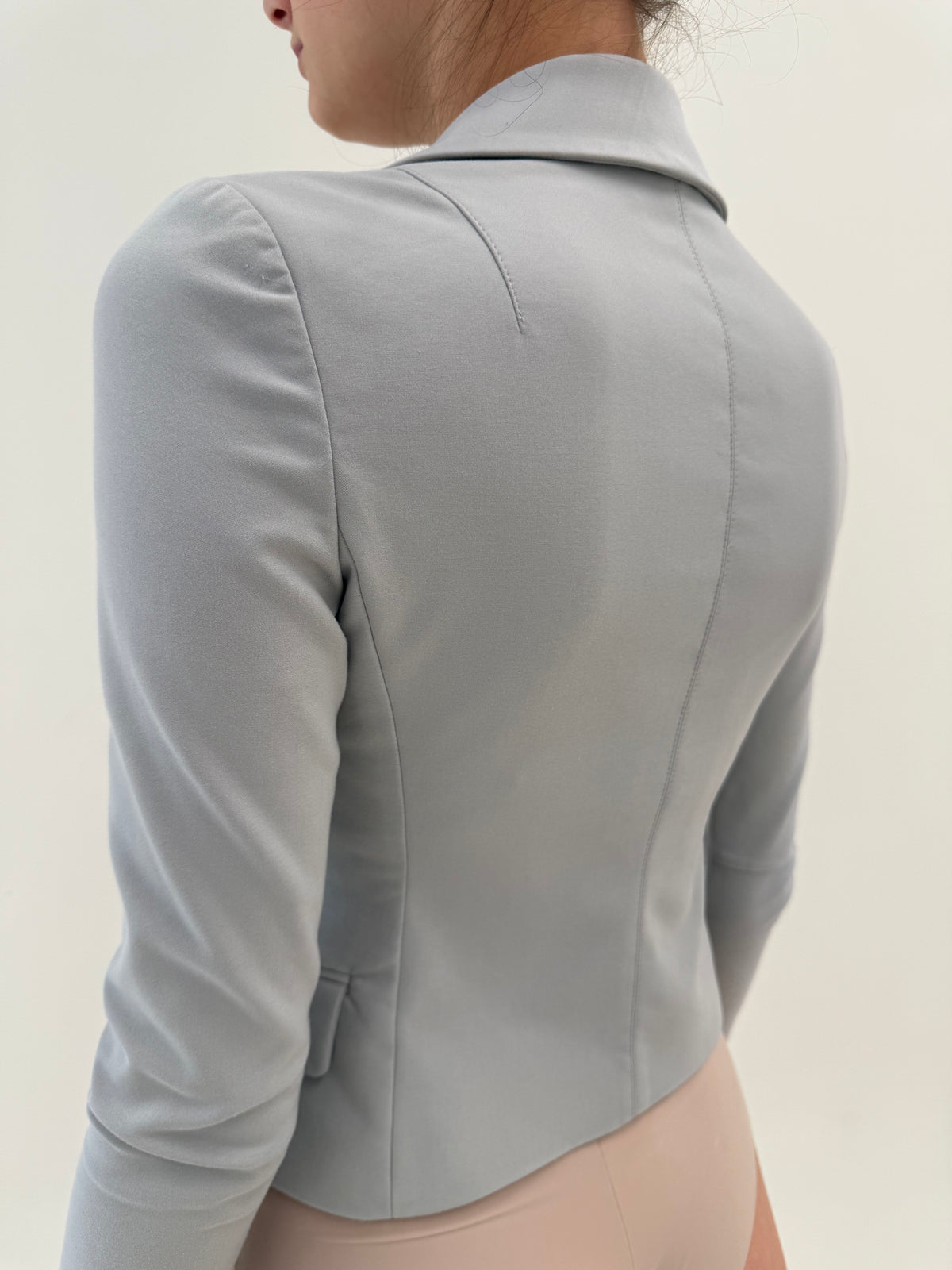 Sacou ultra cambrat Patrizia Pepe cin poplin modelator silver gray