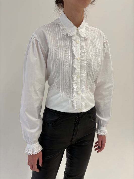 Cămașa vintage în croi super elaborat din poplin gros