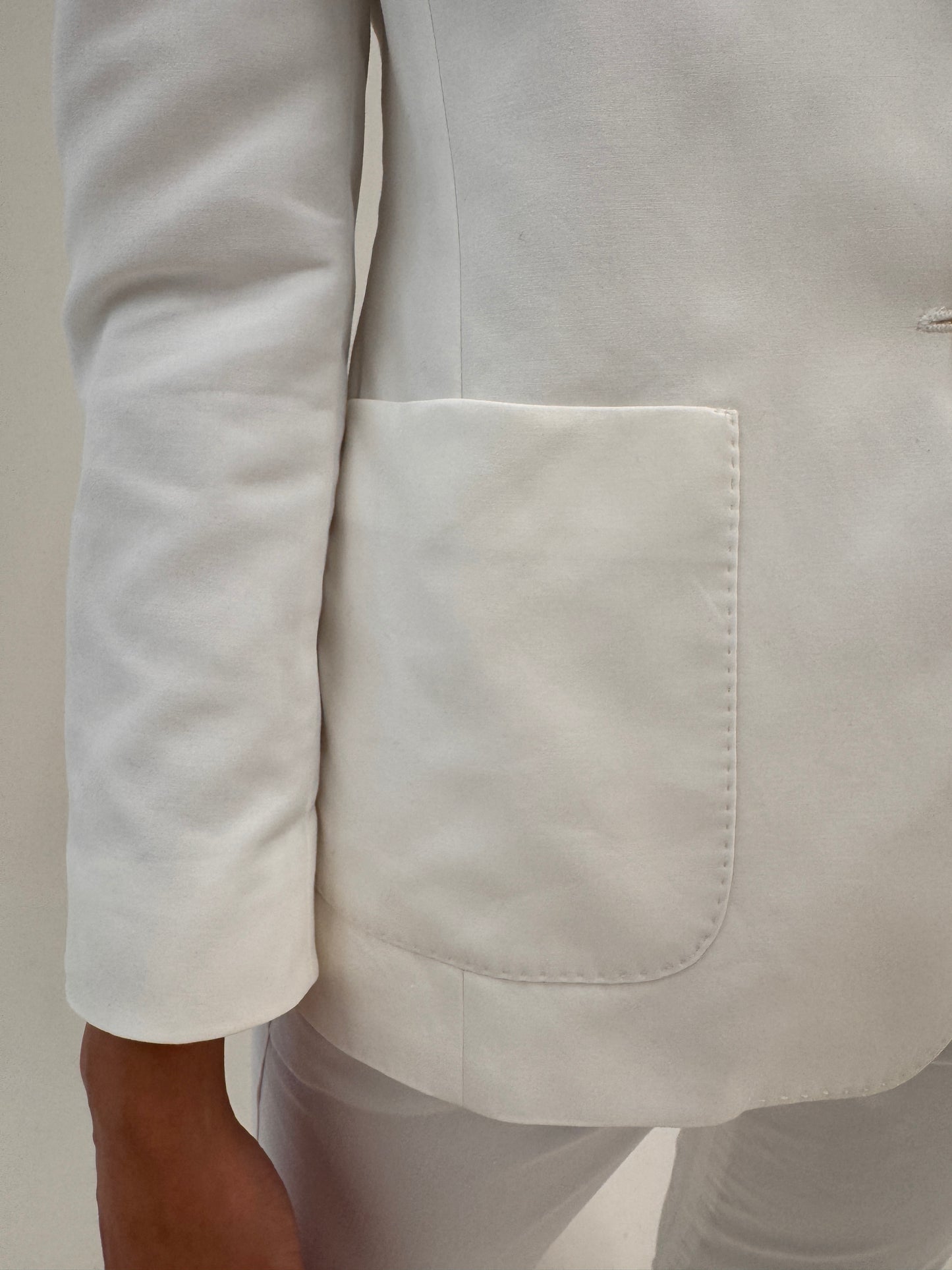 Sacou clasic Max Mara cu buzunare aplicate din canvas de bumbac