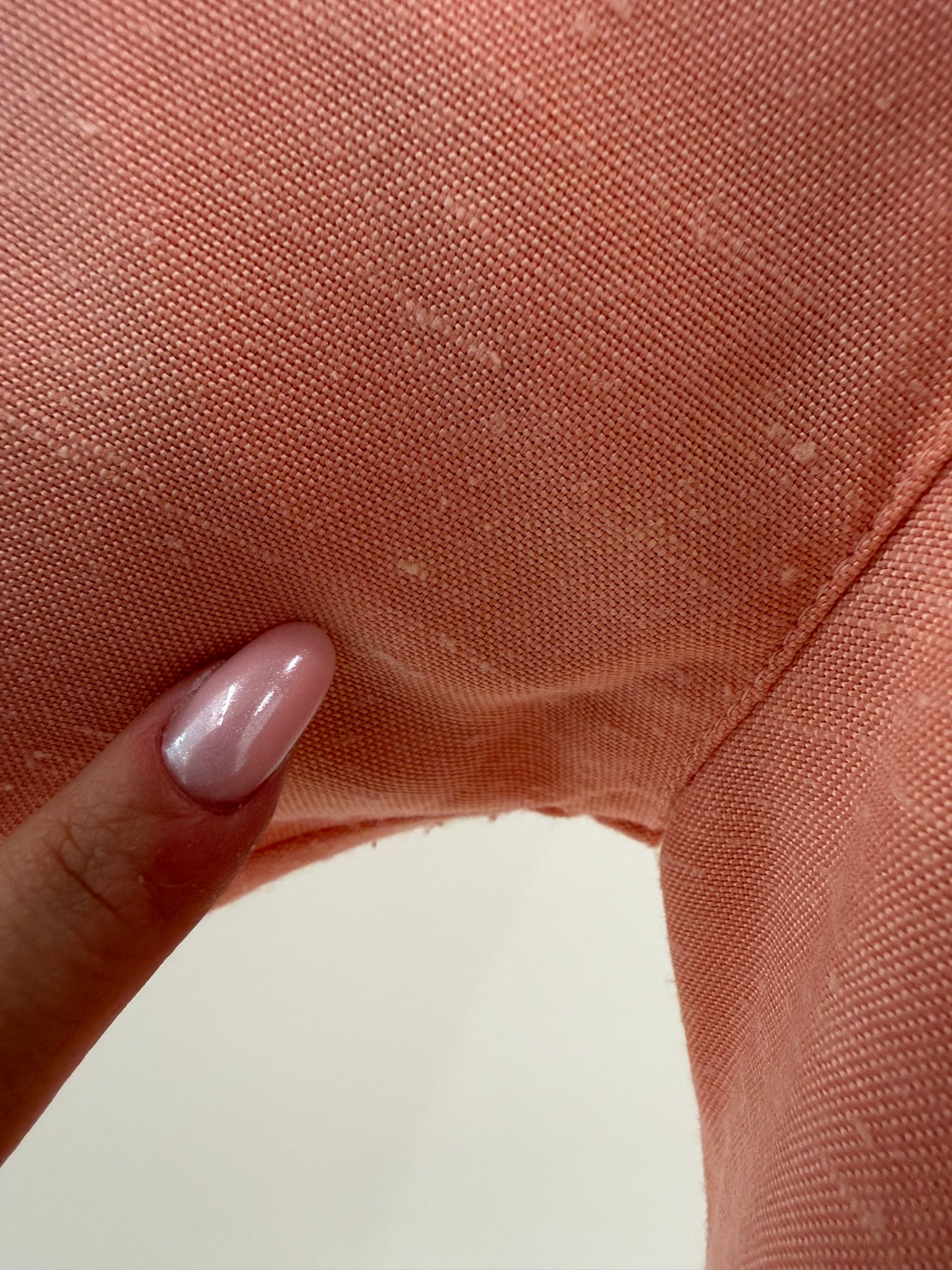 Sacou vintage salmon Pink din pânză de in cu nasturi bijuterie