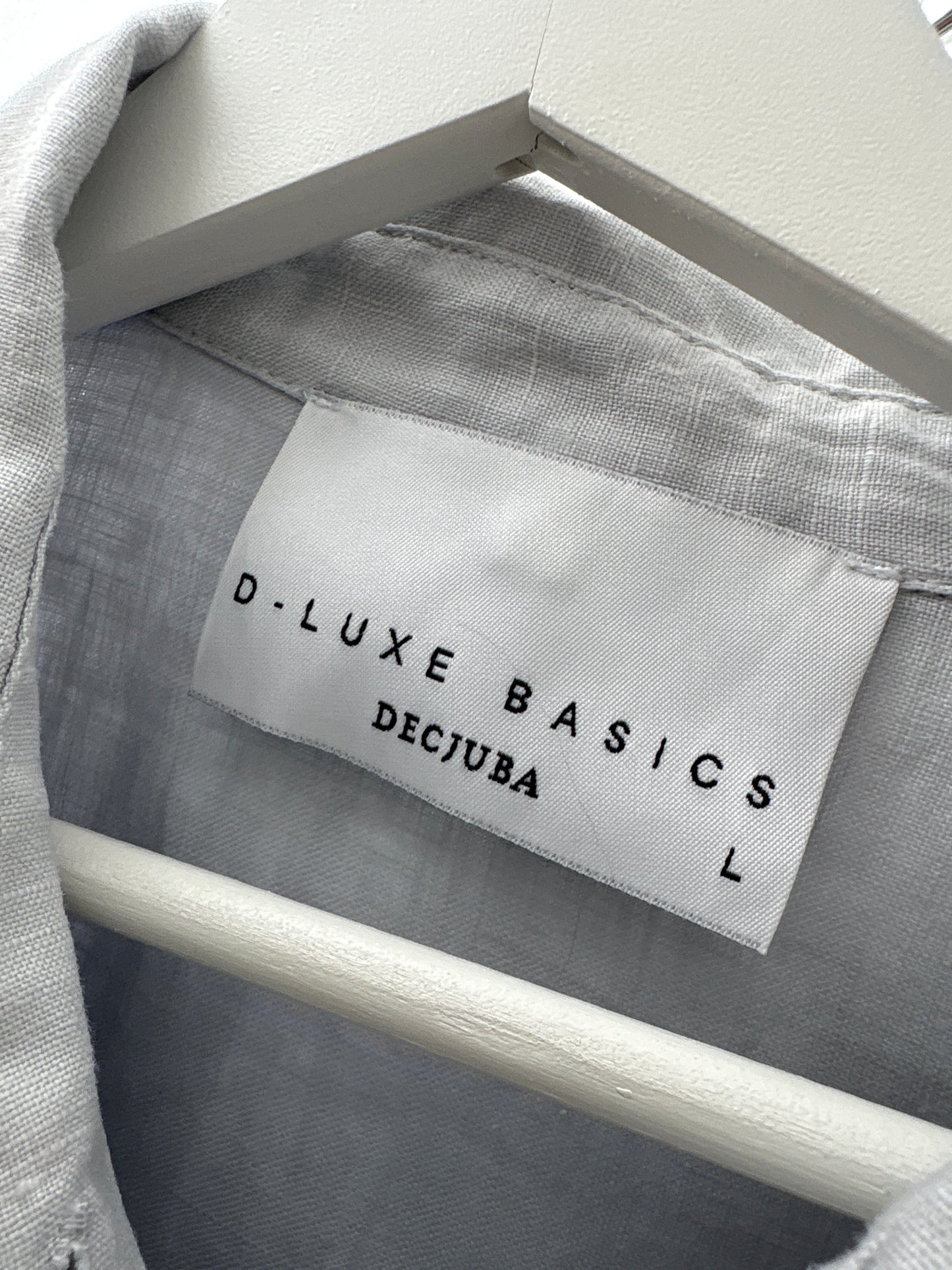 Cămașa dusty baby blue din in premium în croi oversized