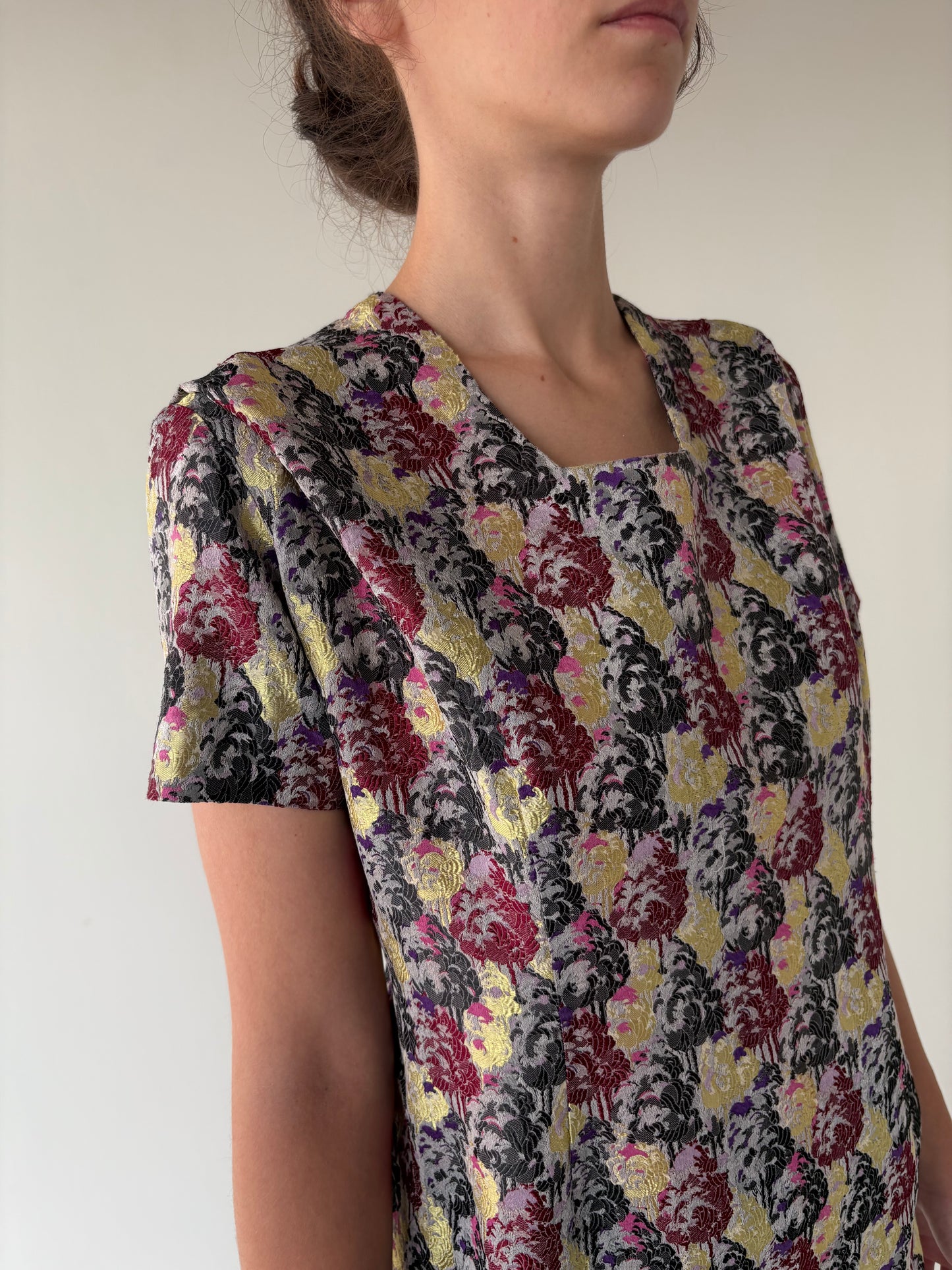 Set old vintage din anii 80 din jacquard moale de mătase naturală