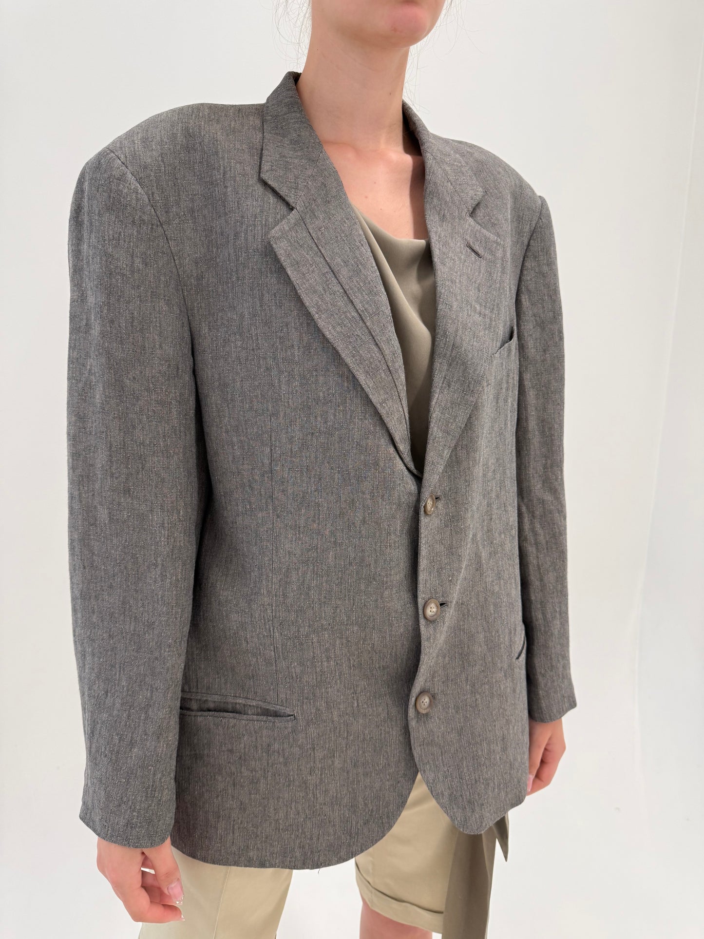 Sacou vintage Armani din in excepțional în croi actual warm gray