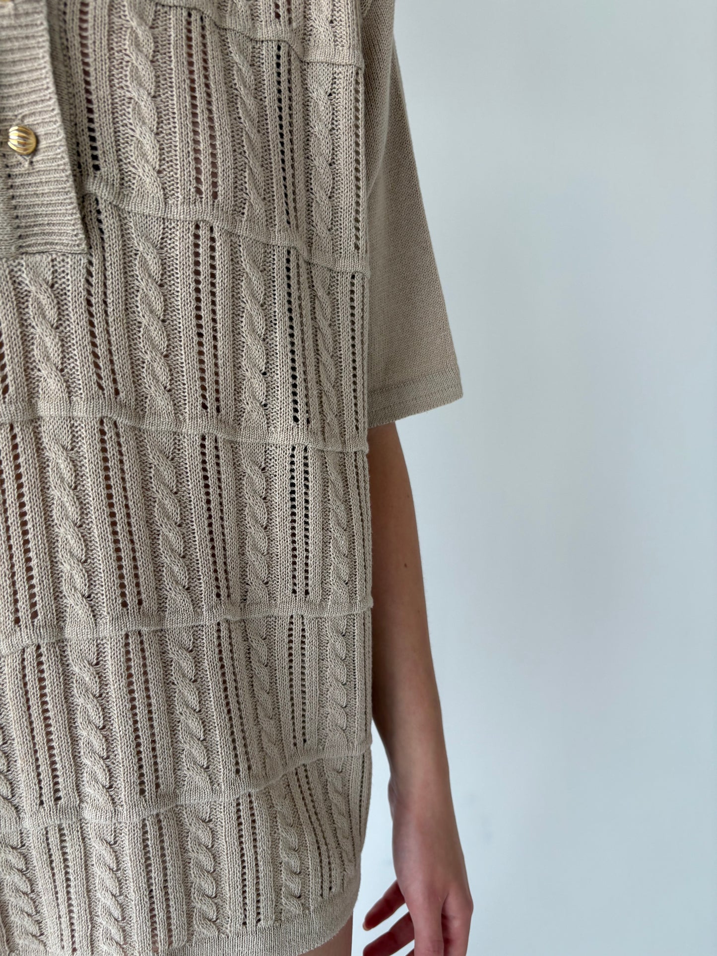 Top vintage premium italian din jerse excepțional light nude