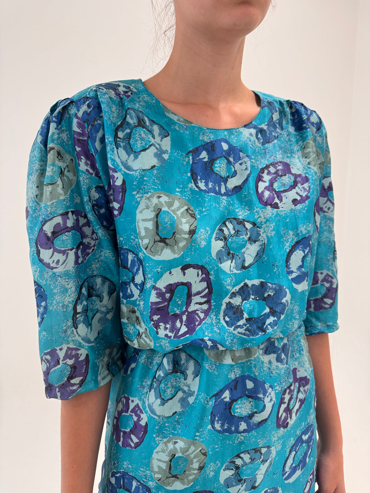 Rochie vintage nouă cu etichetă de brand premium italian din mătase naturală