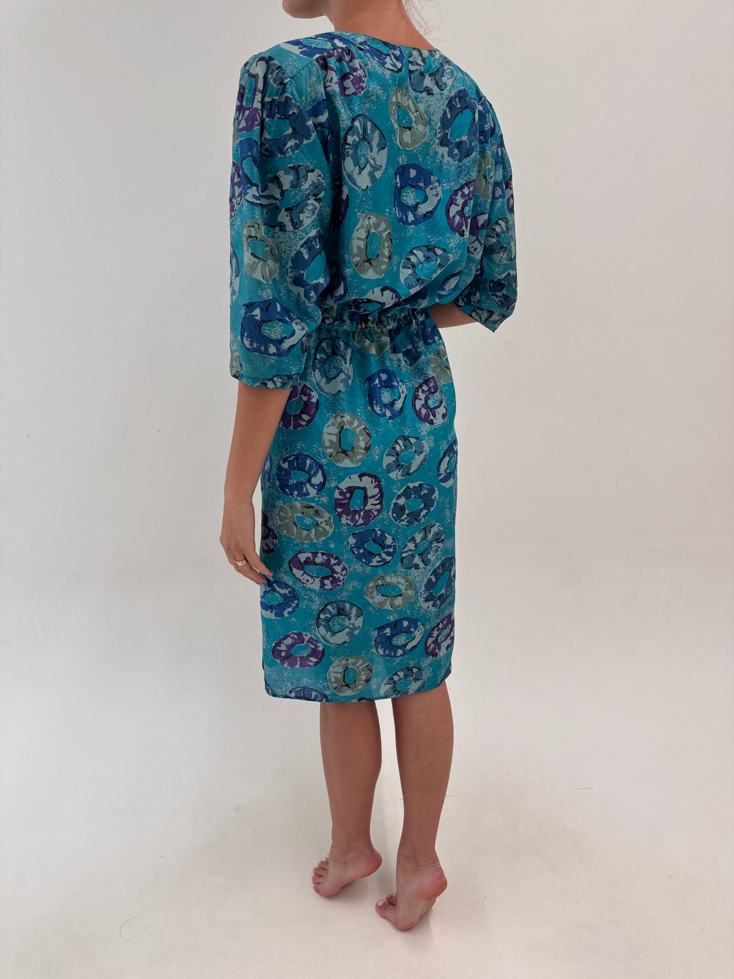 Rochie vintage nouă cu etichetă de brand premium italian din mătase naturală