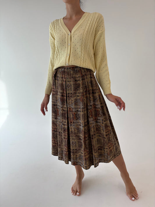 Fustă în nuanțe superbe de toamnă din mătase naturală plină