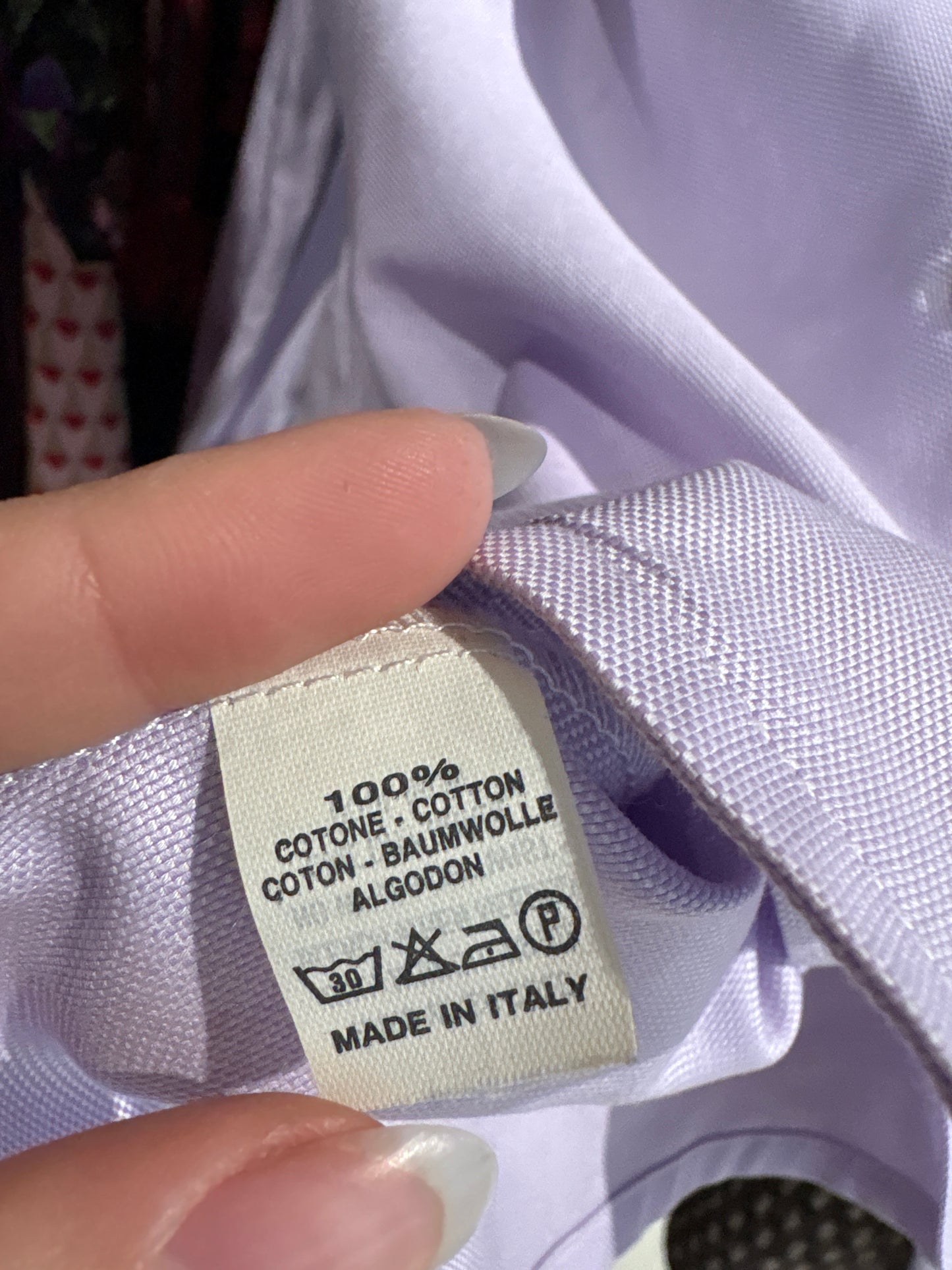 Cămașa high end italiană din poplin gros lucios de bumbac lavandă