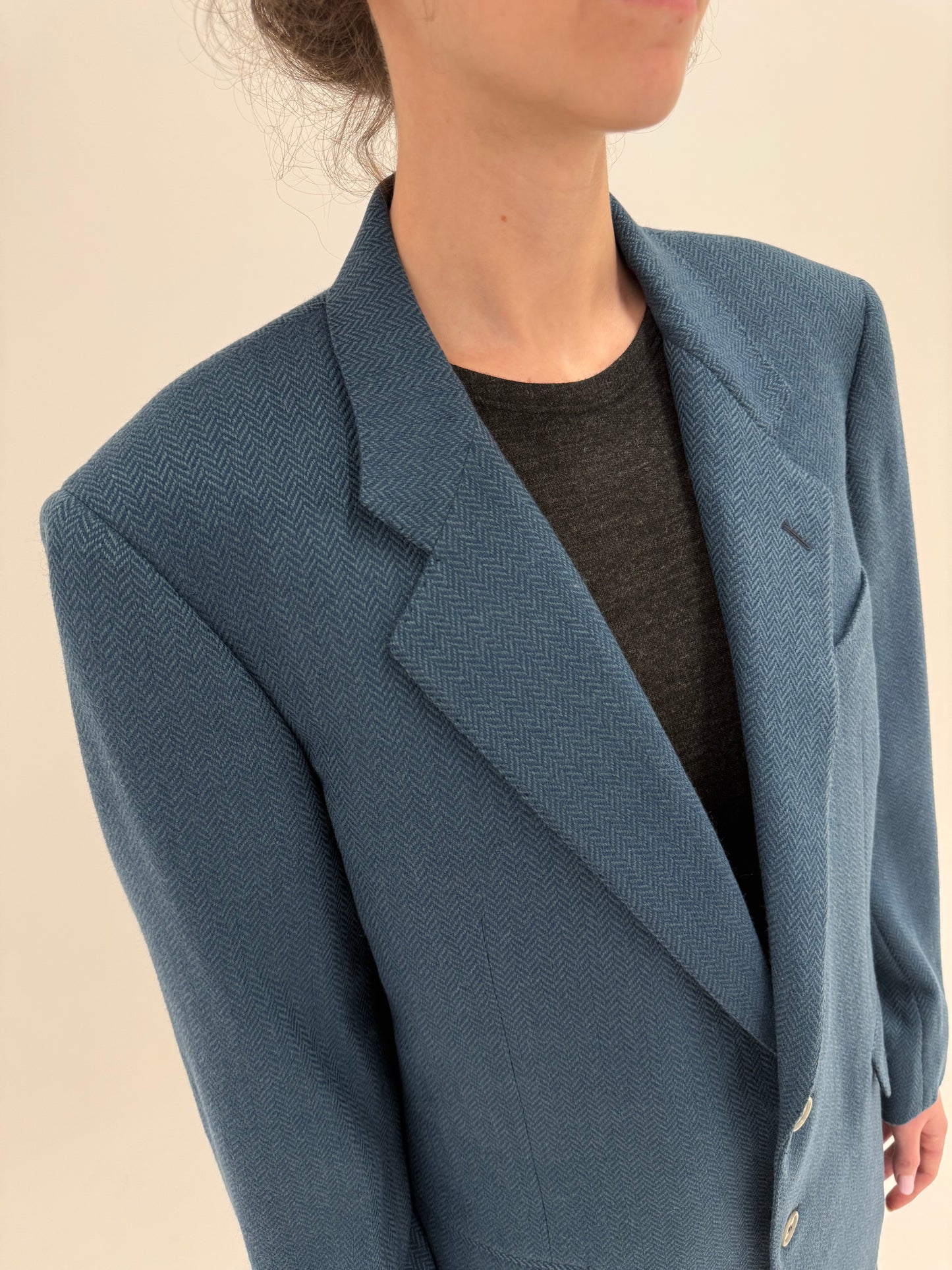 Sacou luxury Corneliani din stofă Chevron de lana si cașmir