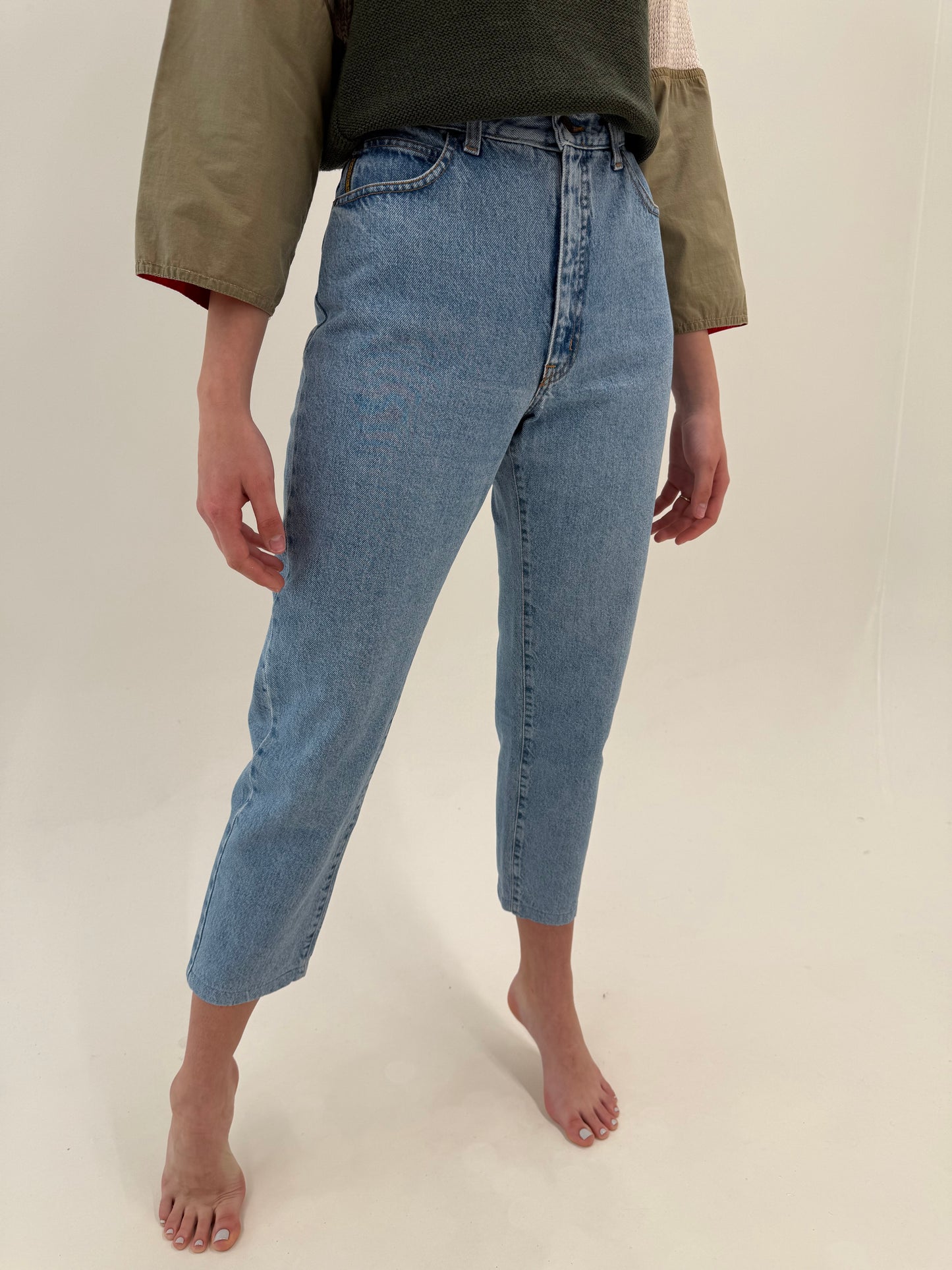 Jeans vintage Armani mom fit cu talie înaltă petite classic wash