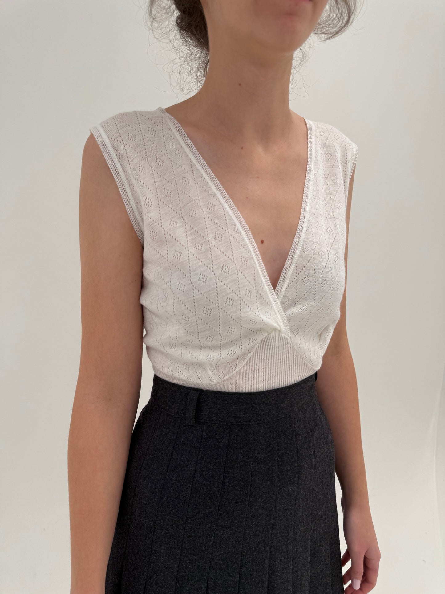 Top premium italian cambrat tip furou din lana extrafina irestringibila