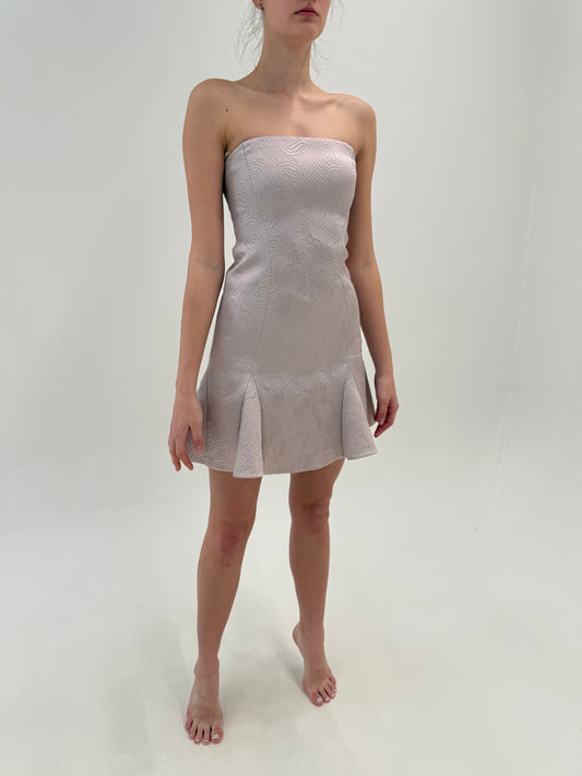 Rochie corsaj de brand premium italian Patrizia Pepe warm silver gray