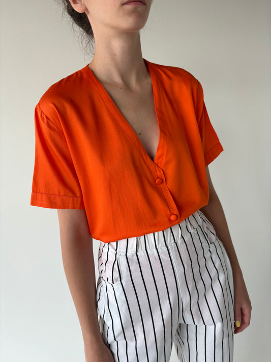 Cămașa din bumbac premium ușor satinat tangerine orange