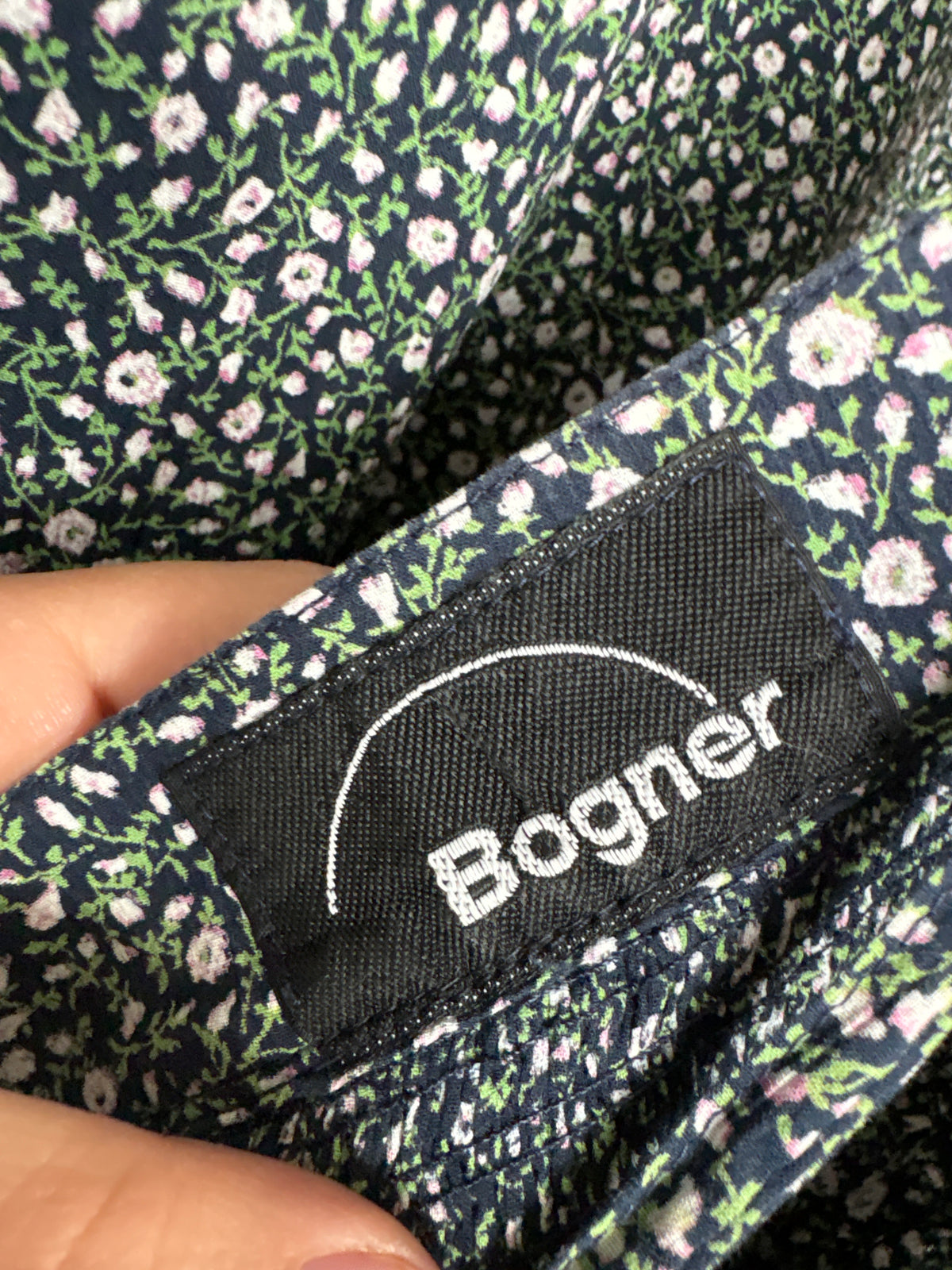 Set vintage luxury Bogner din bumbac plin texturat cu print floral delicat powder pink
