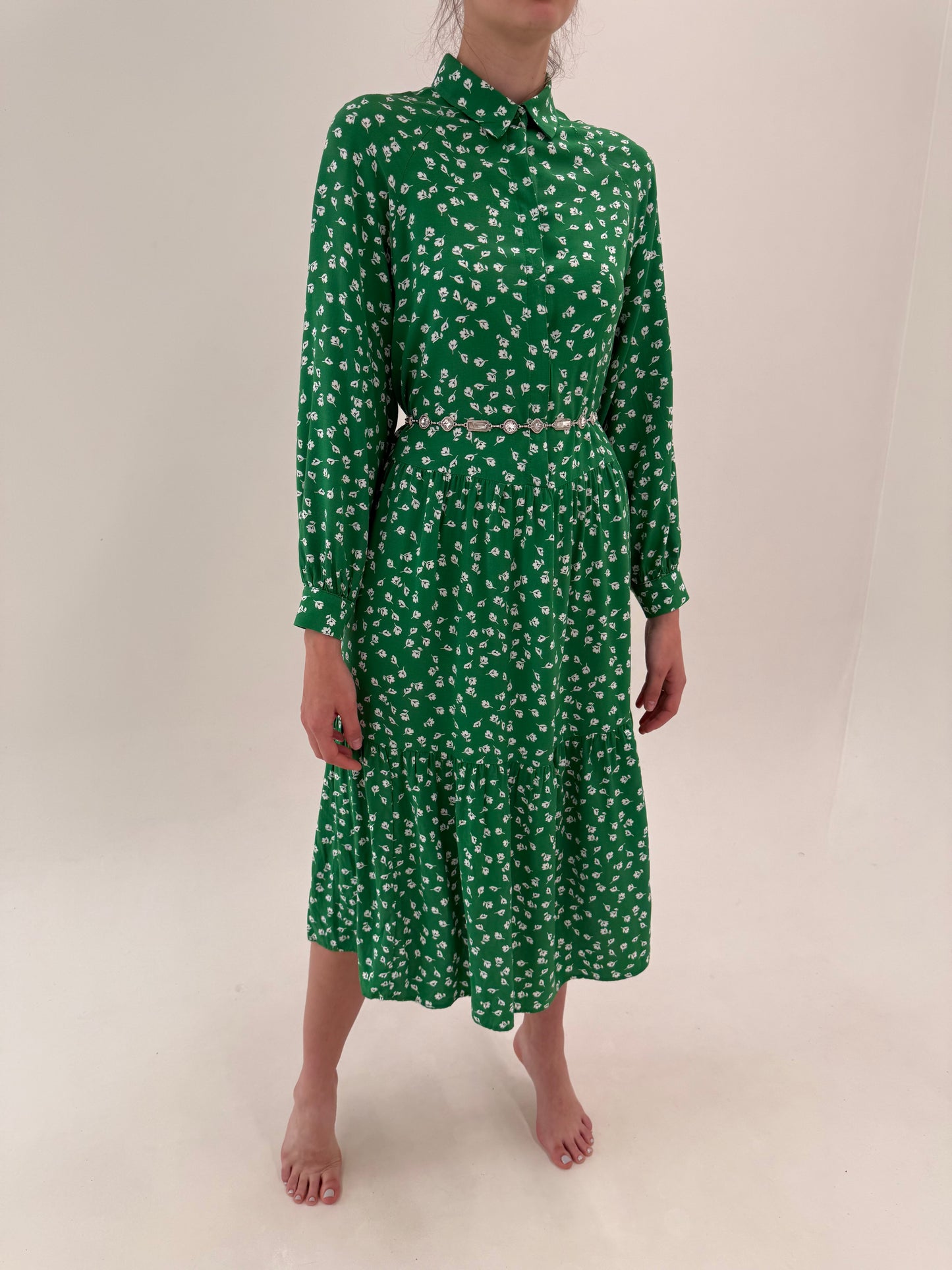 Rochie maxi verde smarald petite tip cămașă în croi ultra confortabil