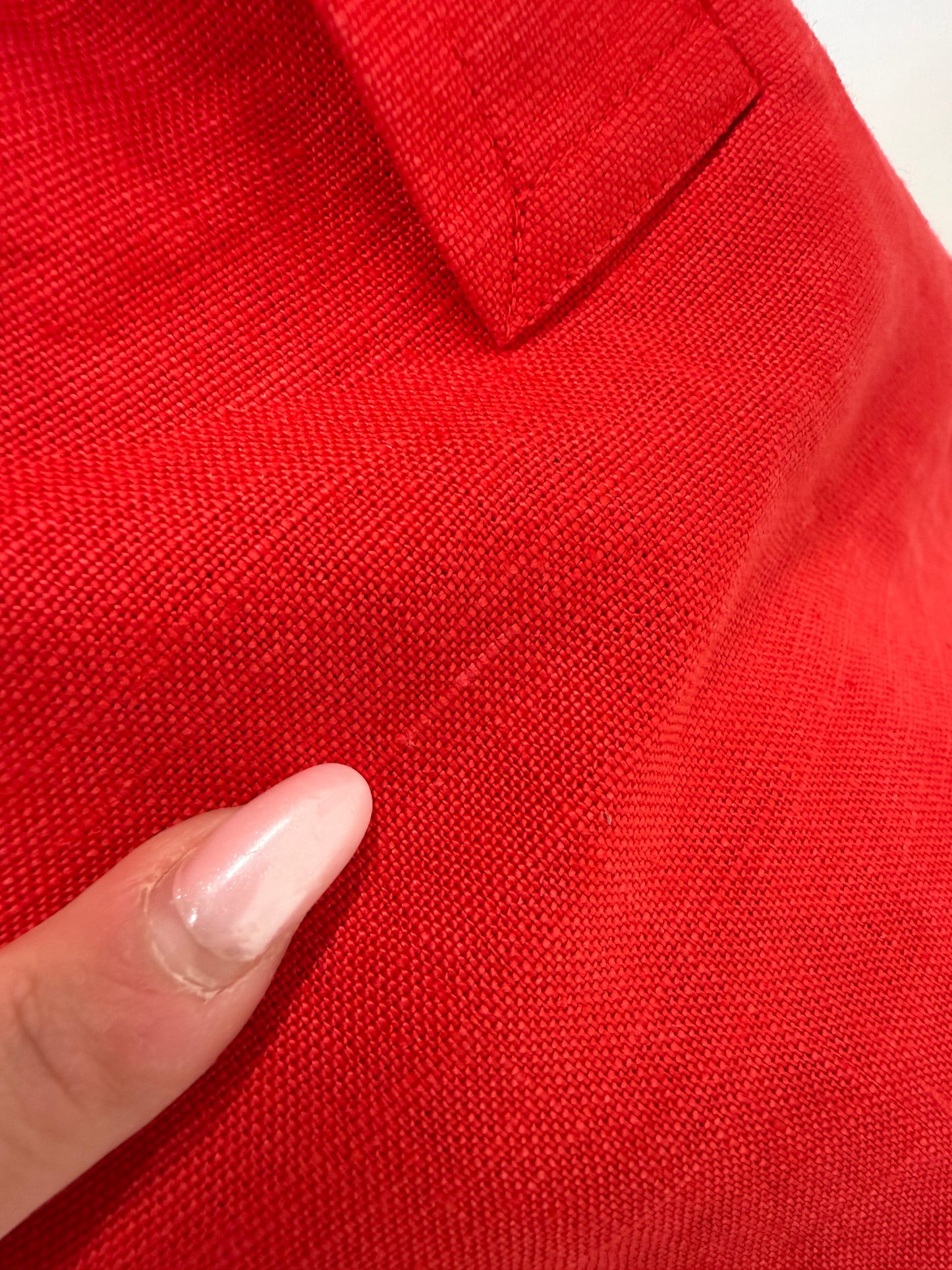 Rochie vintage Yves Saint Laurent din pânză structurată de in cu nasturi metalici aurii