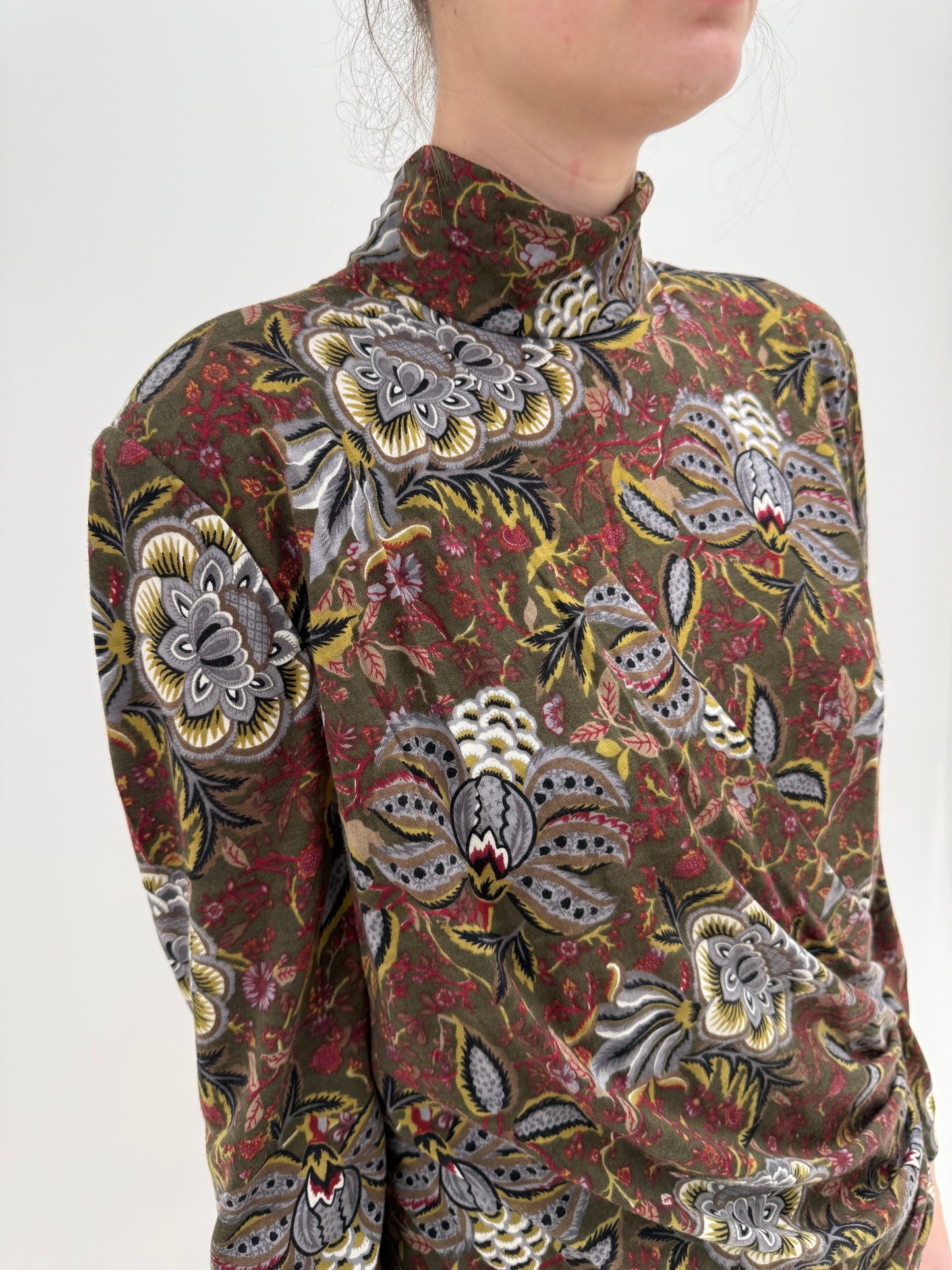 Set vintage luxury Luisa Spagnoli uitra confort cu drapaj în talie și fustă midi