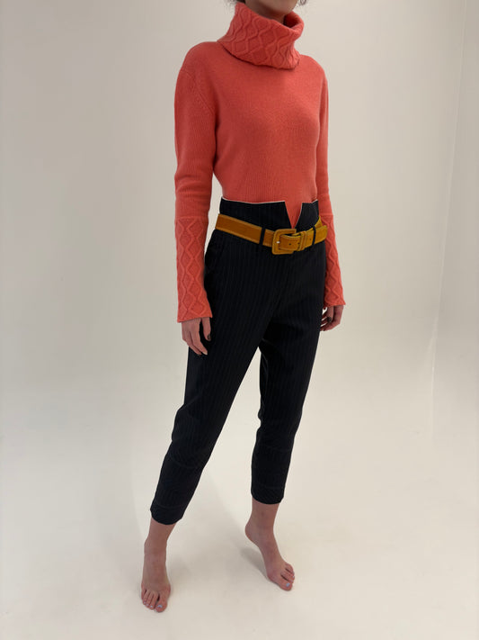 Pantaloni petite de brand luxury marithé françois girbaud din lana extrafina