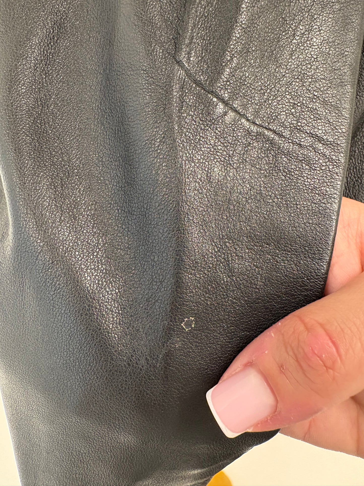 Fustă din piele naturală super amplă cu talie ultra înaltă marcată