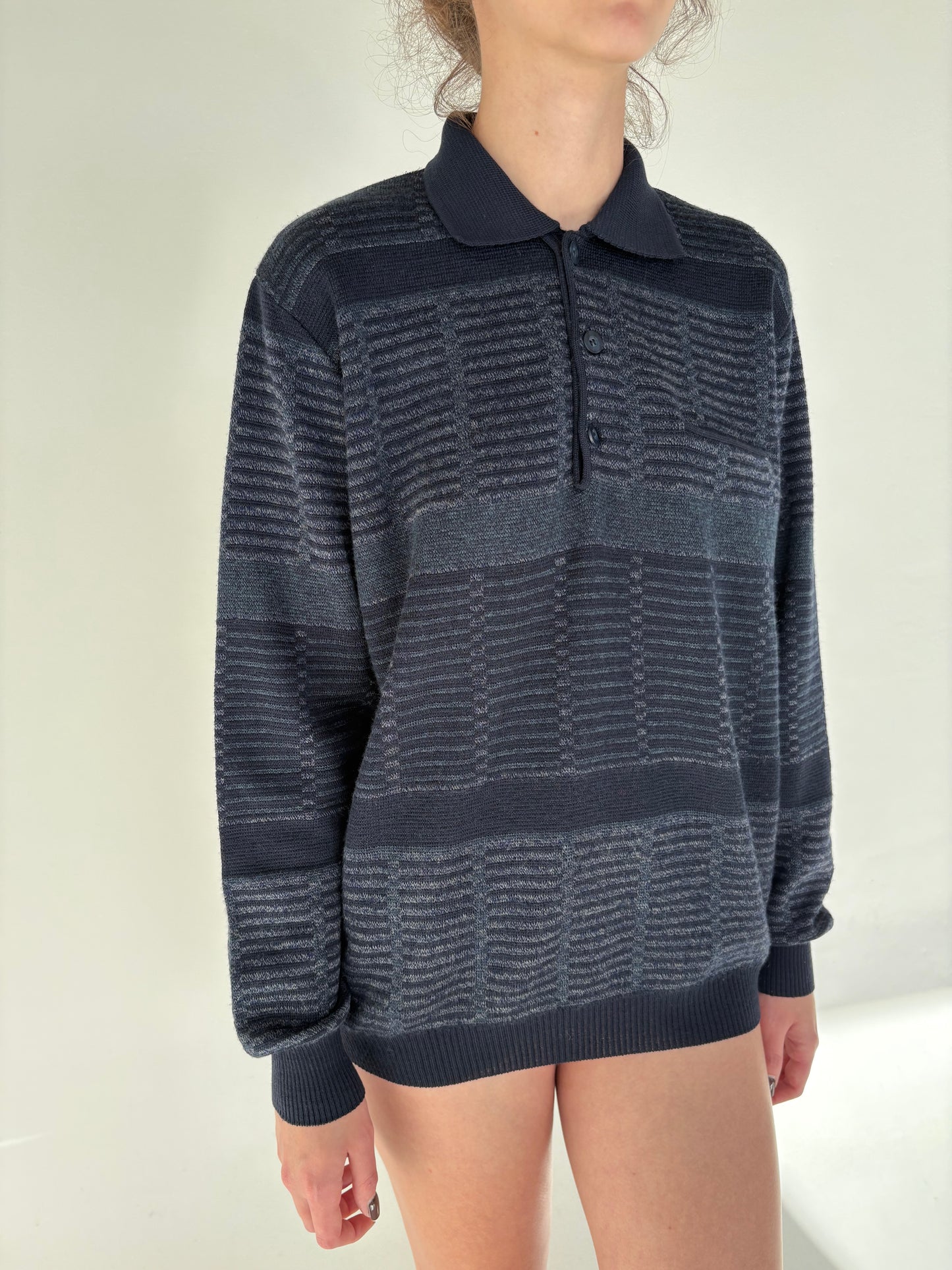 Pulover polo din lana merino extrafina groasă de gramaj mare